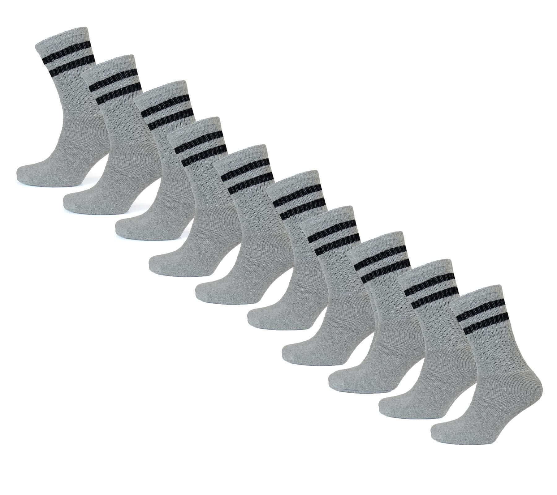 Sock Stack Mens Cotton Rich Striped Sport Socks UK 6-11 Moisture Wicking Reinforced - REGN
