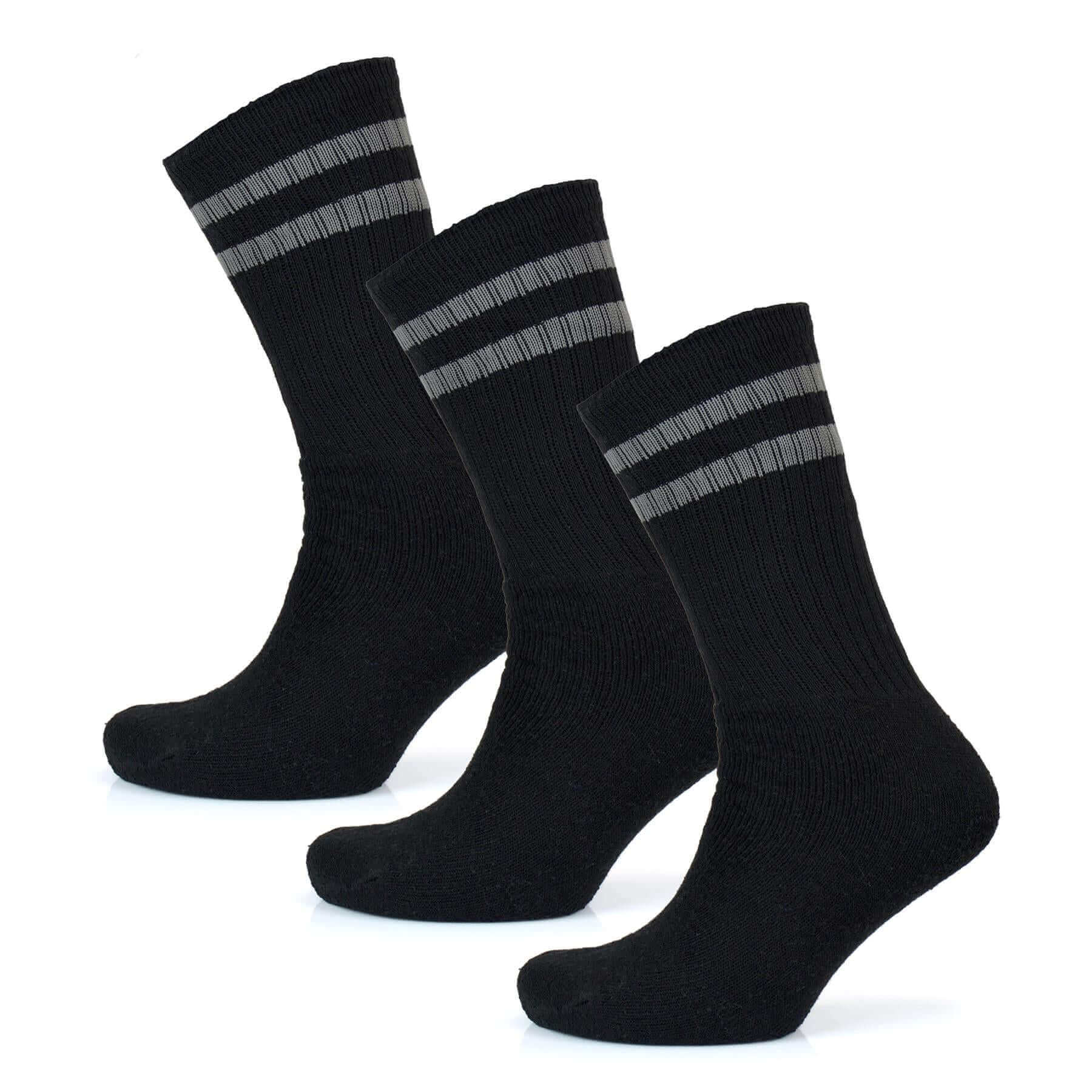 Sock Stack Mens Cotton Rich Striped Sport Socks UK 6-11 Moisture Wicking Reinforced - REGN