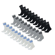 Sock Stack Mens Cotton Rich Striped Sport Socks UK 6-11 Moisture Wicking Reinforced - REGN