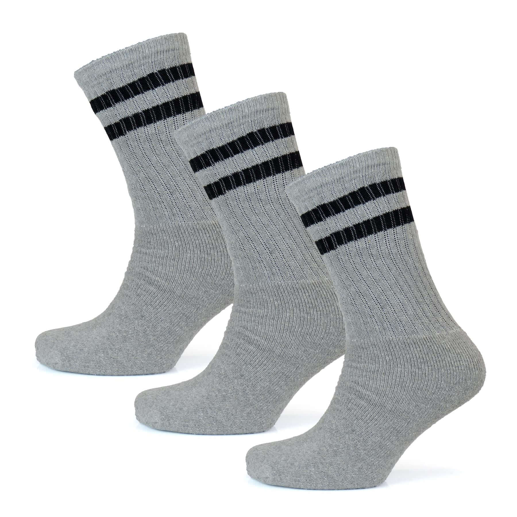 Sock Stack Mens Cotton Rich Striped Sport Socks UK 6-11 Moisture Wicking Reinforced - REGN