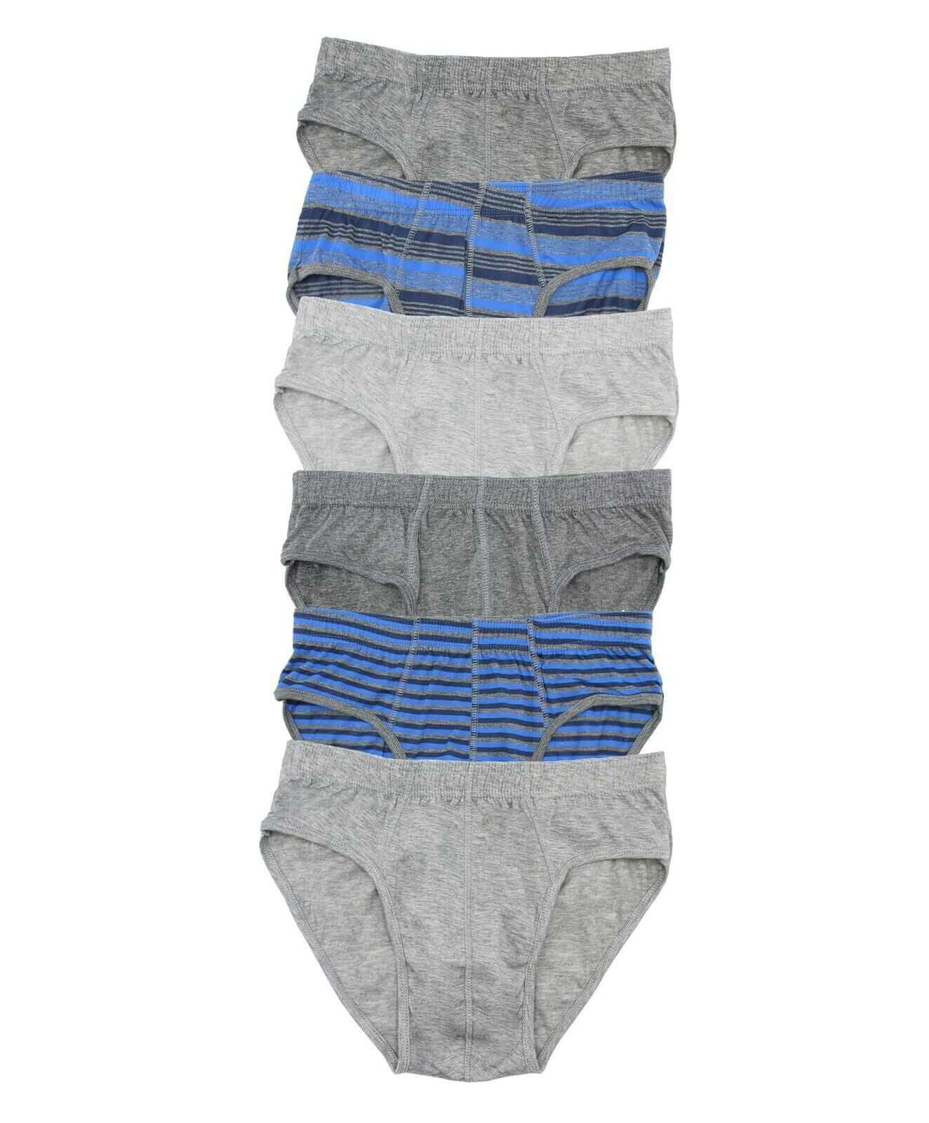 Sock Stack Men's Cotton Stretch Striped Briefs Pack Of 6 Breathable Waistband Assorted - REGN