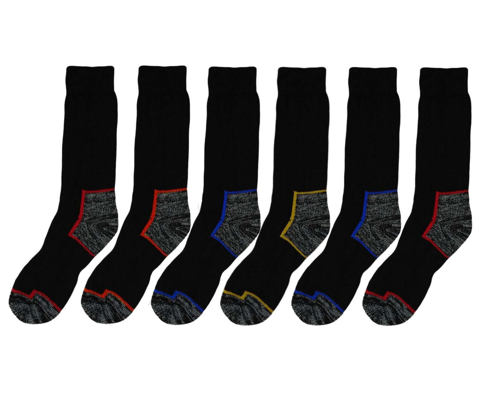 Sock Stack Men's Heavy Duty Steel Toe Boot Socks 6 Pairs Reinforced Heel And Toe - REGN