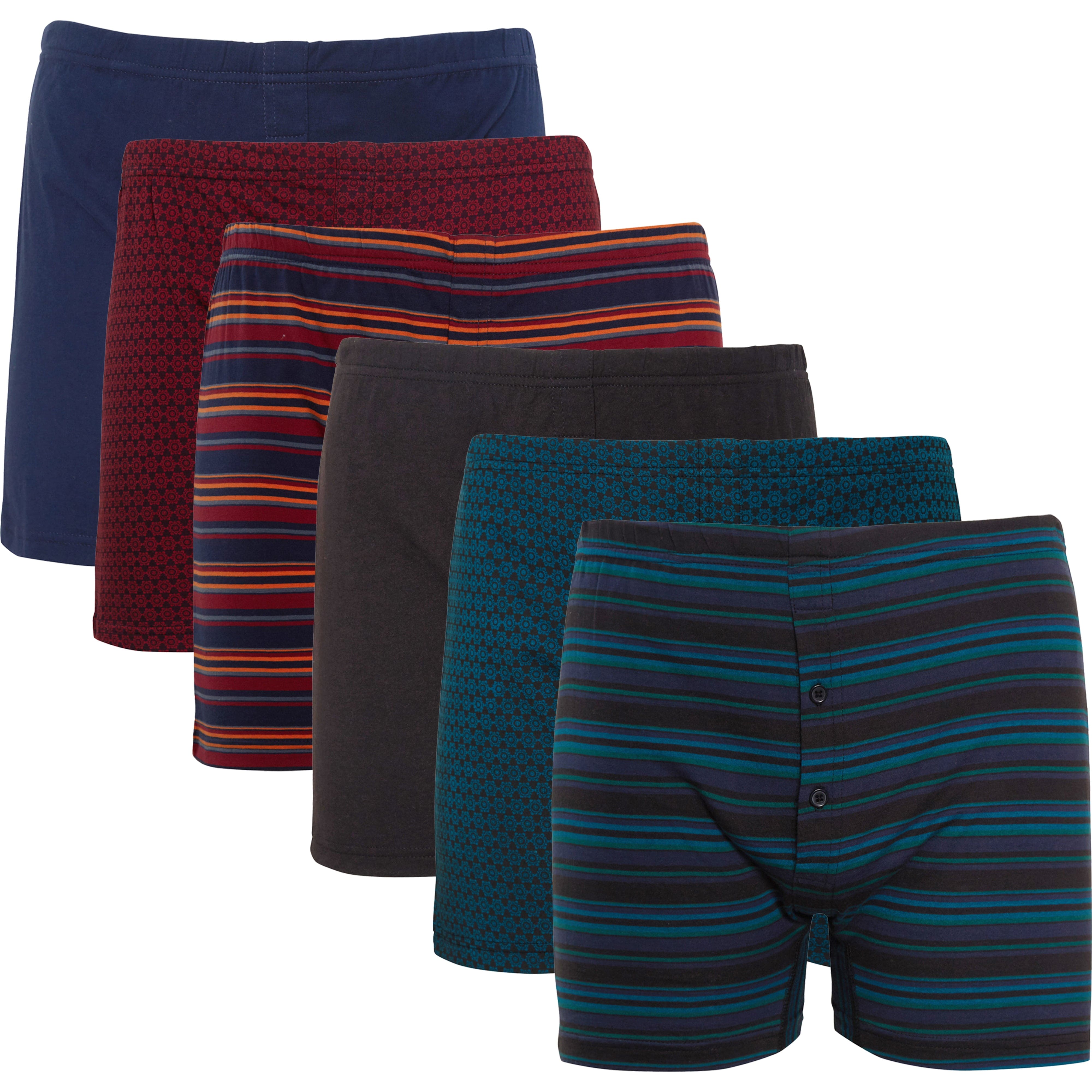 Sock Stack Men's Jersey Boxer Shorts Pack Of 6 Classic Fit Underwear Stretch Comfort - REGN