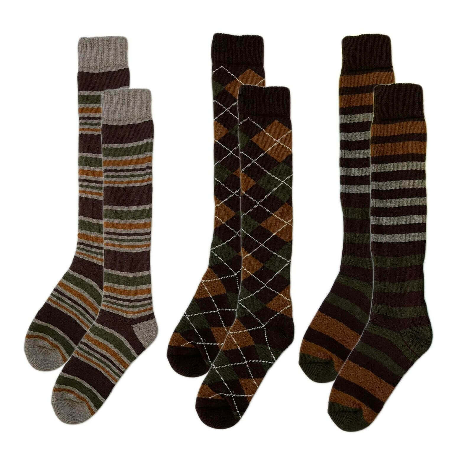 Sock Stack Men's Thermal Wellington Boot Socks 3 Pack Reinforced Heel And Toe Winter Warm Brushed Base Layer - REGN