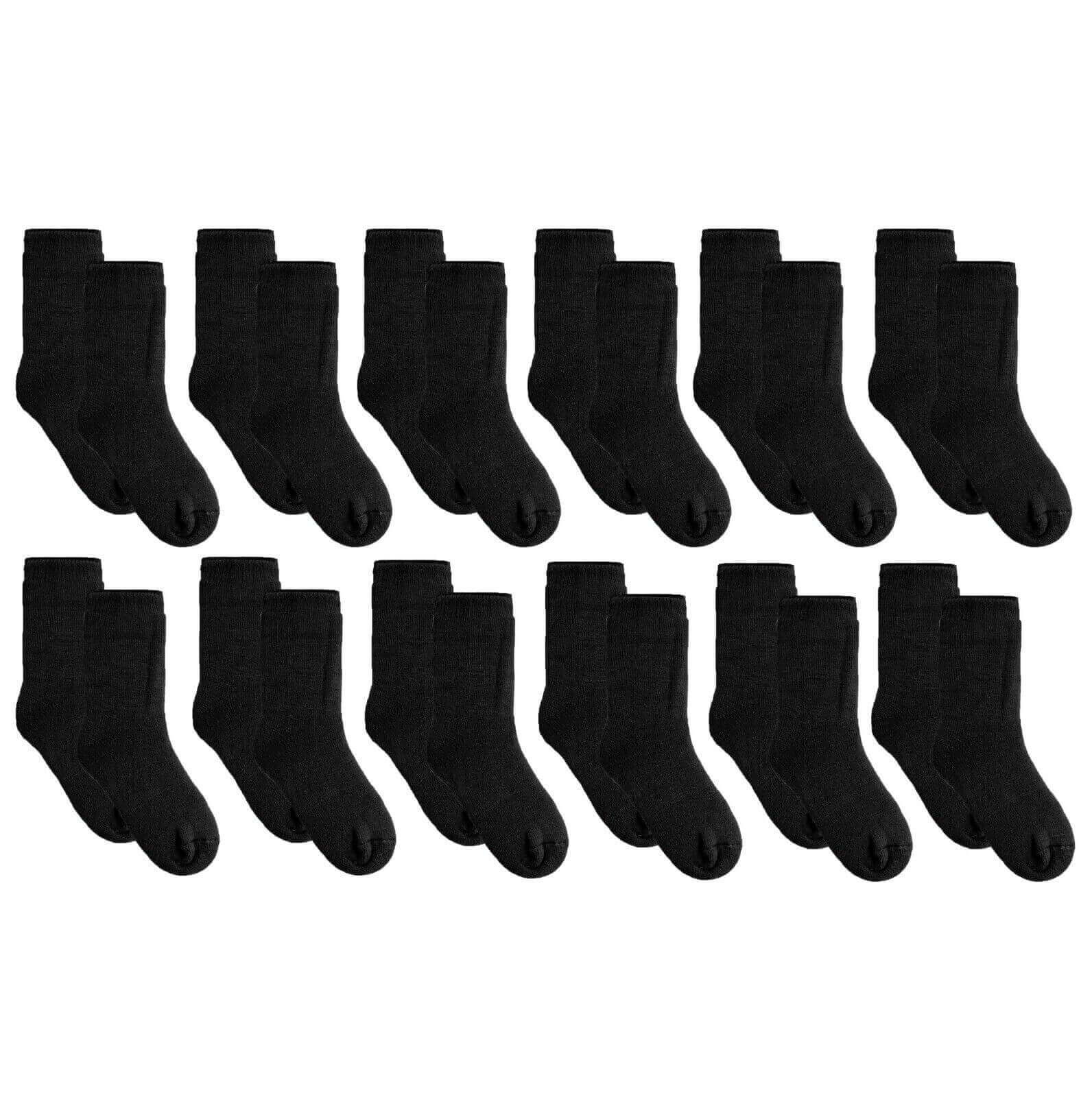 Sock Stack Men's Thermal Work Boot Socks 12 Pairs Black Cushioned Reinforced Sizes 6-11 - REGN