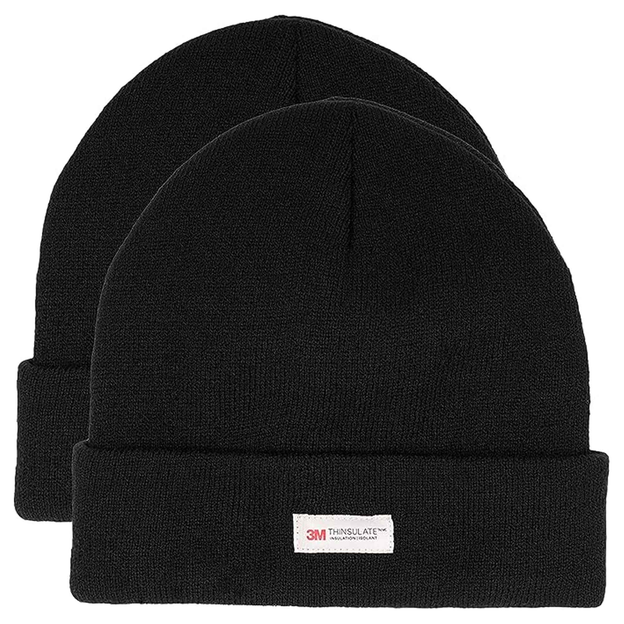 Sock Stack Men's Winter Ski Beanies Pack Of 2 With 3M Thinsulate Thermal Lining Brushed Base Layer Warmth - REGN