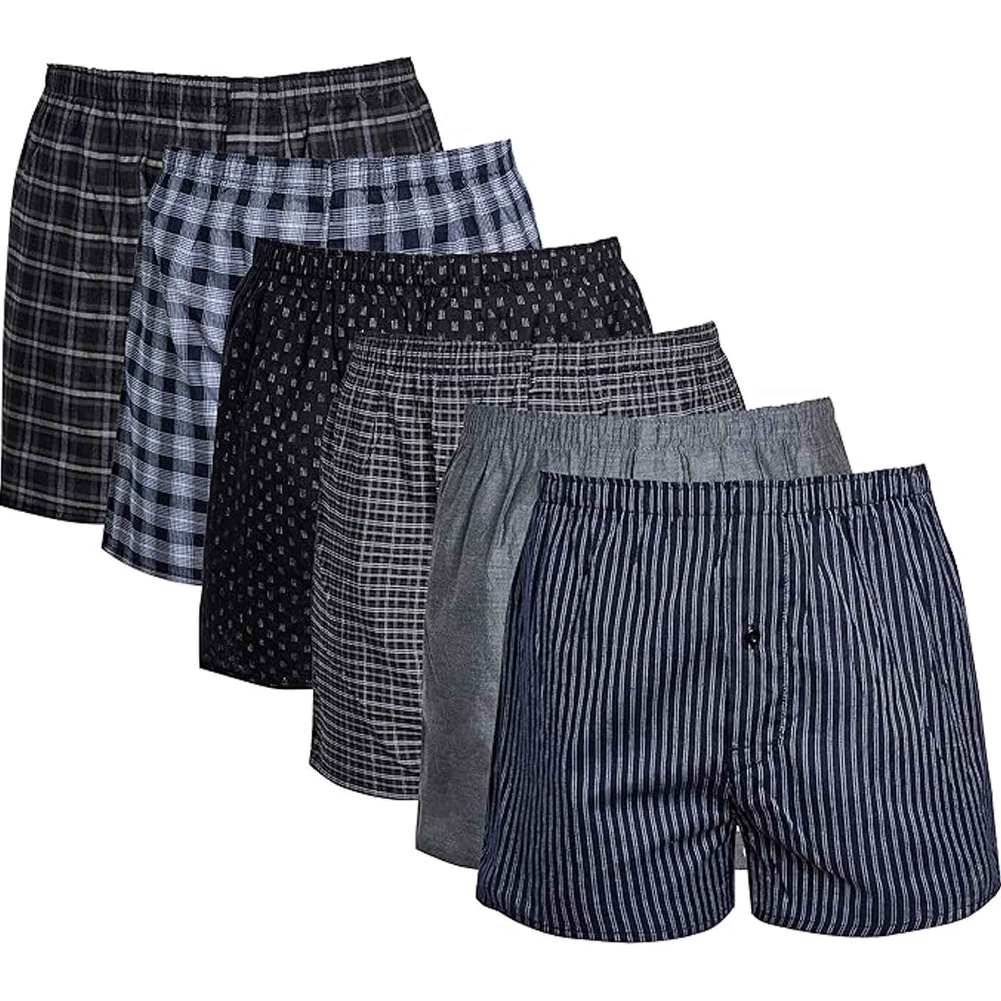 Sock Stack Pack Of 6 Boys Loose Fit Woven Boxer Shorts Cotton Mix Breathable Cotton Rich Stretch Comfort Fit - REGN