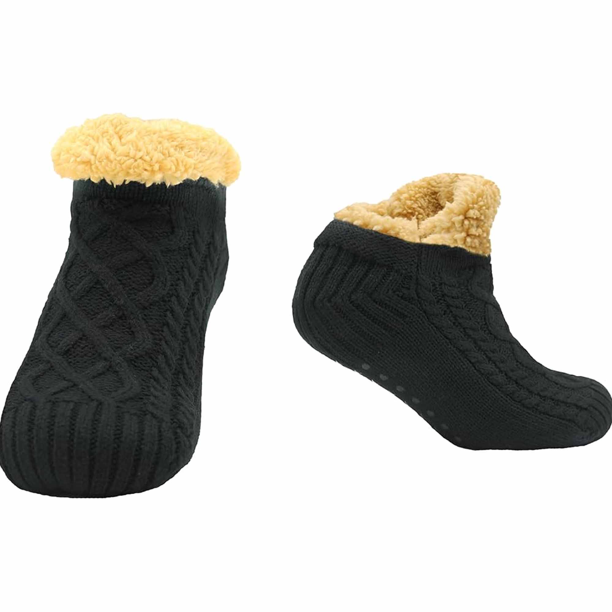 Sock Stack Slipper Socks Sherpa Lined Warm Nordic Fair Isle Non Slip Indoor Winter House - REGN