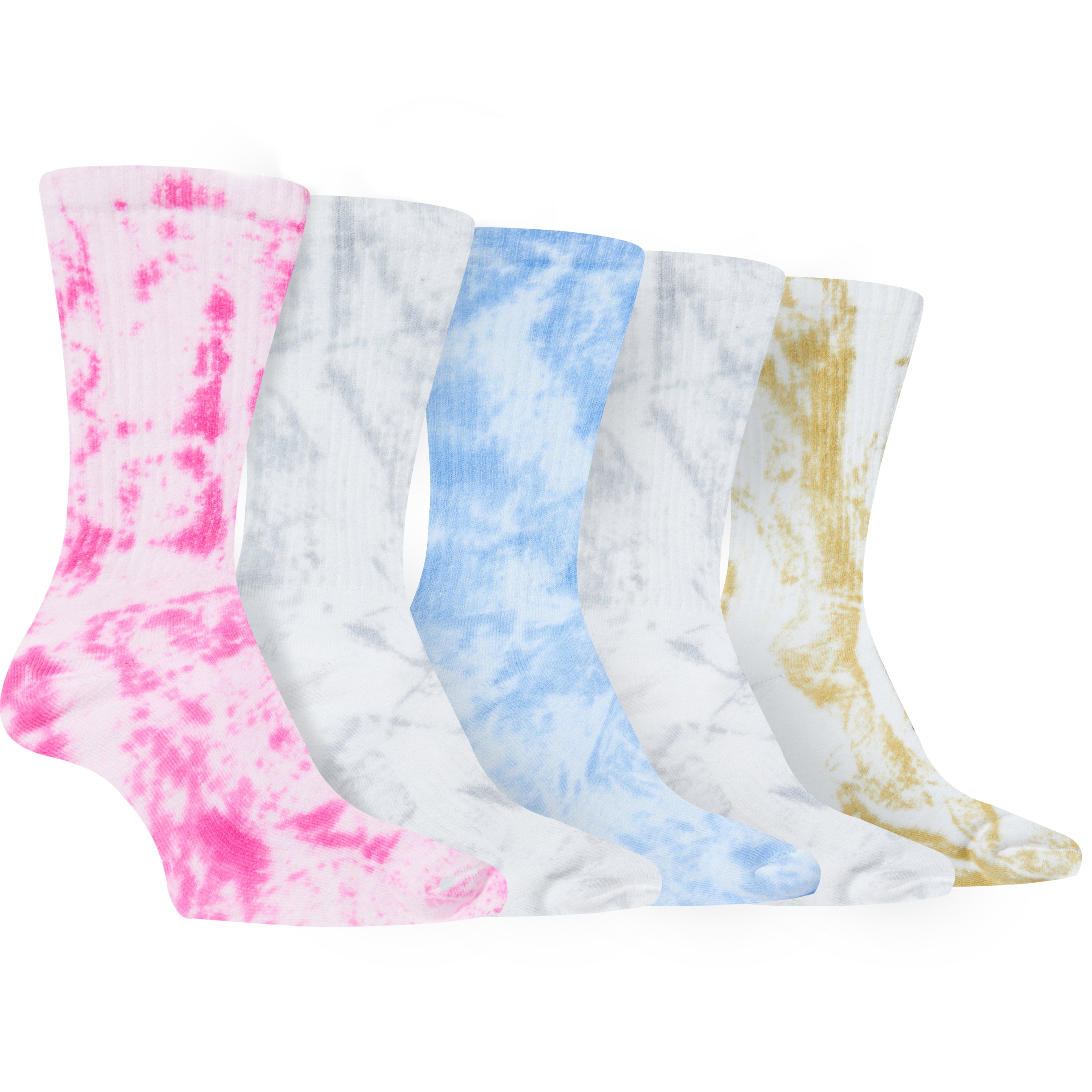 Sock Stack Sport Socks 5 Pack Tie Dye Cotton Durable Blend Unisex Casual Everyday Wear - REGN