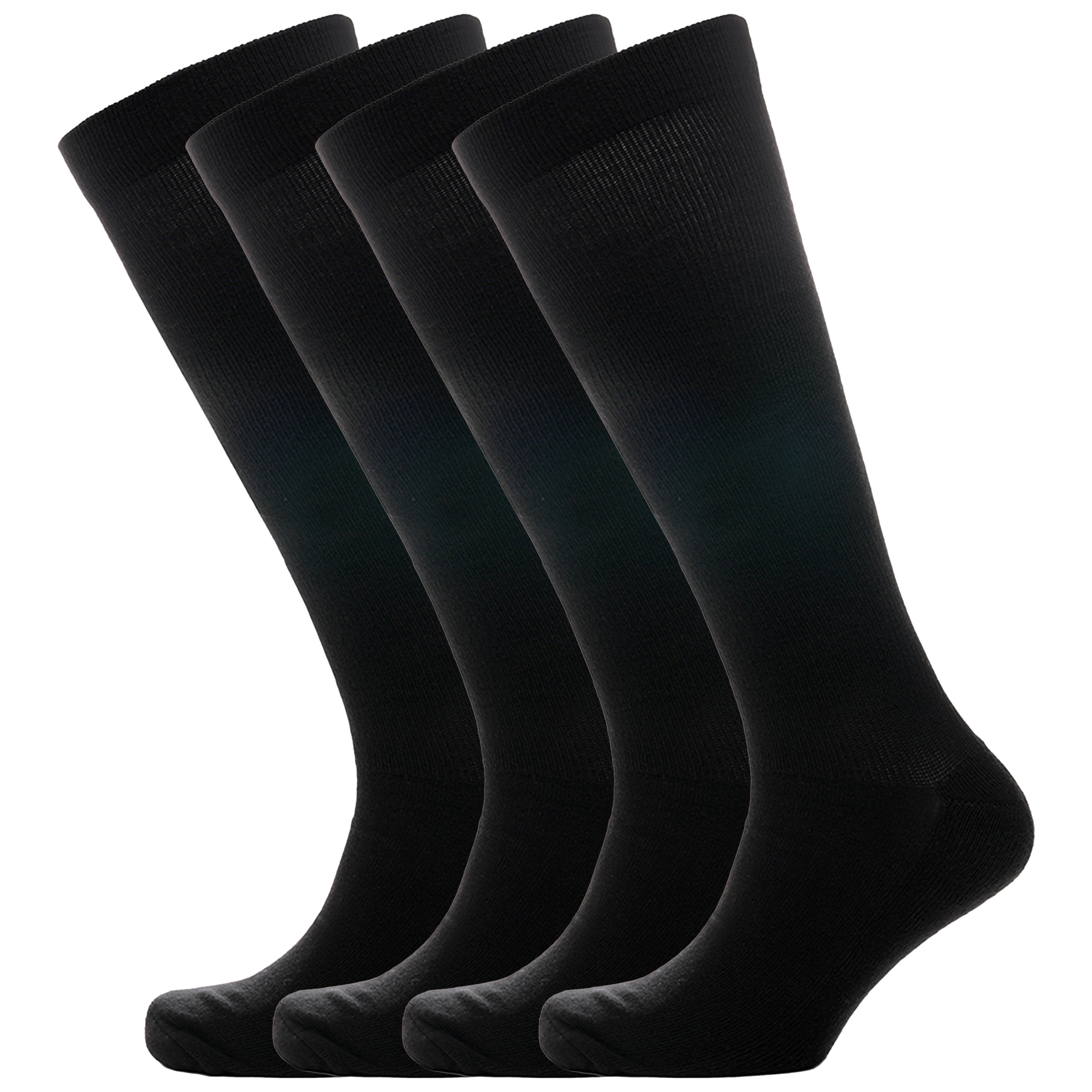 Sock Stack Travel Compression Socks 2 Pairs Unisex Knee-High Black Breathable Flight - REGN
