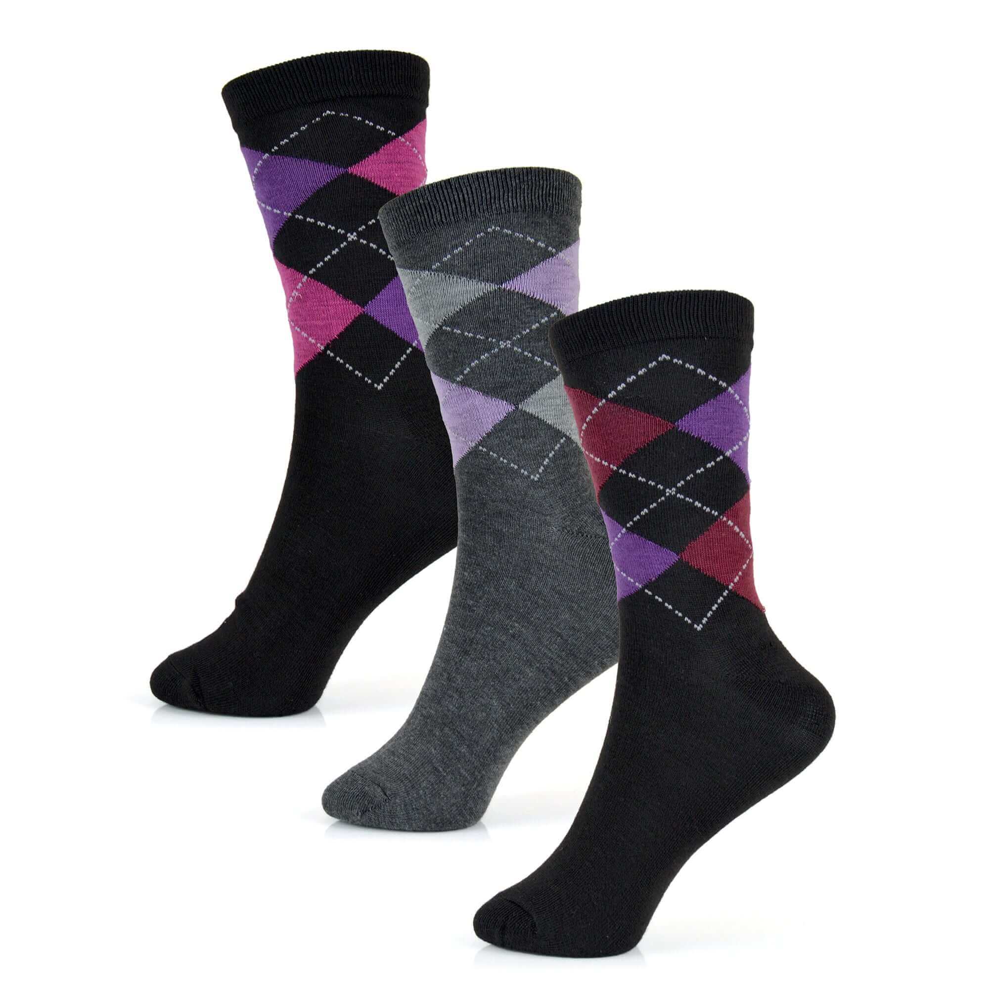 Sock Stack Womens Cotton Rich Socks 6 Pairs UK Size 4-7 Breathable Durable Reinforced Heel Toe Multipack Value - REGN