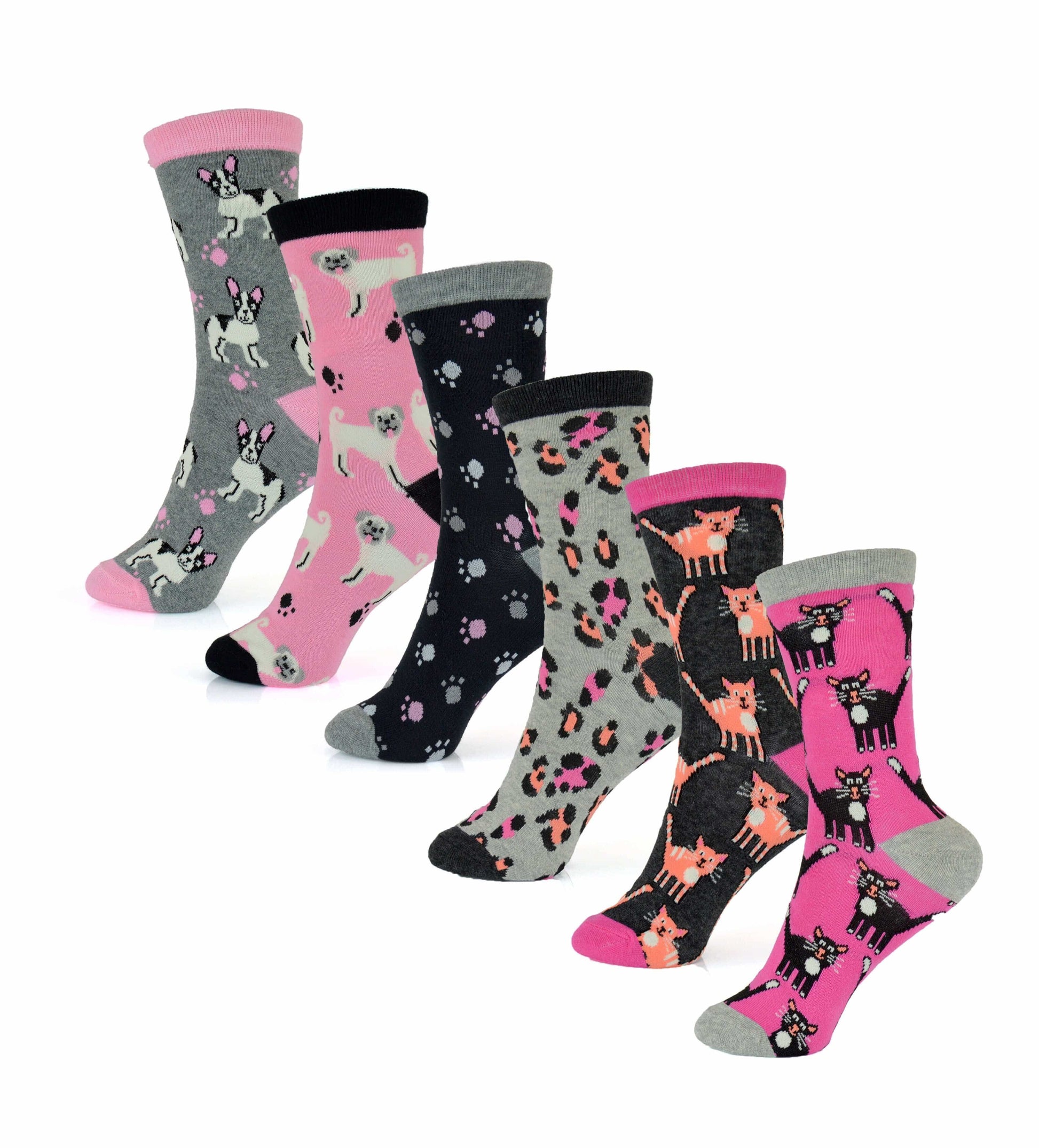 Sock Stack Womens Cotton Rich Socks 6 Pairs UK Size 4-7 Breathable Durable Reinforced Heel Toe Multipack Value - REGN
