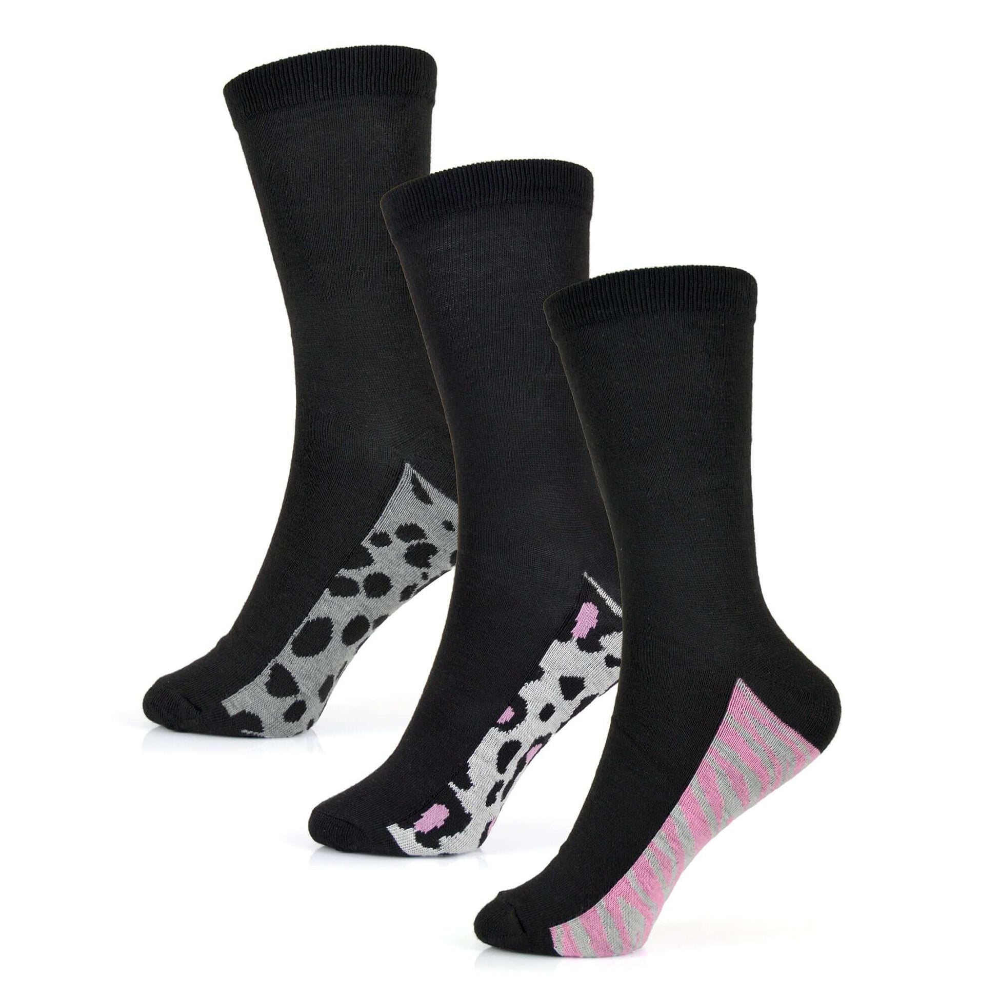 Sock Stack Womens Cotton Rich Socks 6 Pairs UK Size 4-7 Breathable Durable Reinforced Heel Toe Multipack Value - REGN