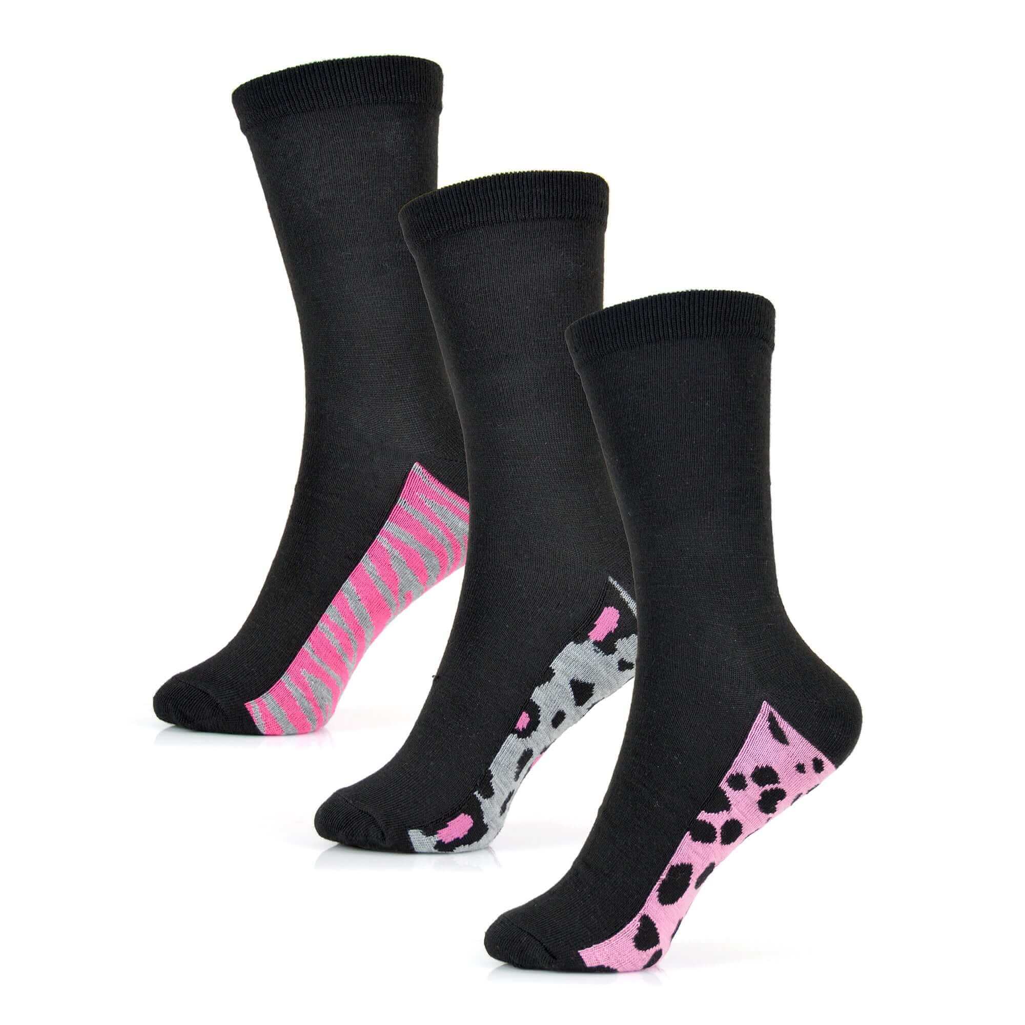 Sock Stack Womens Cotton Rich Socks 6 Pairs UK Size 4-7 Breathable Durable Reinforced Heel Toe Multipack Value - REGN