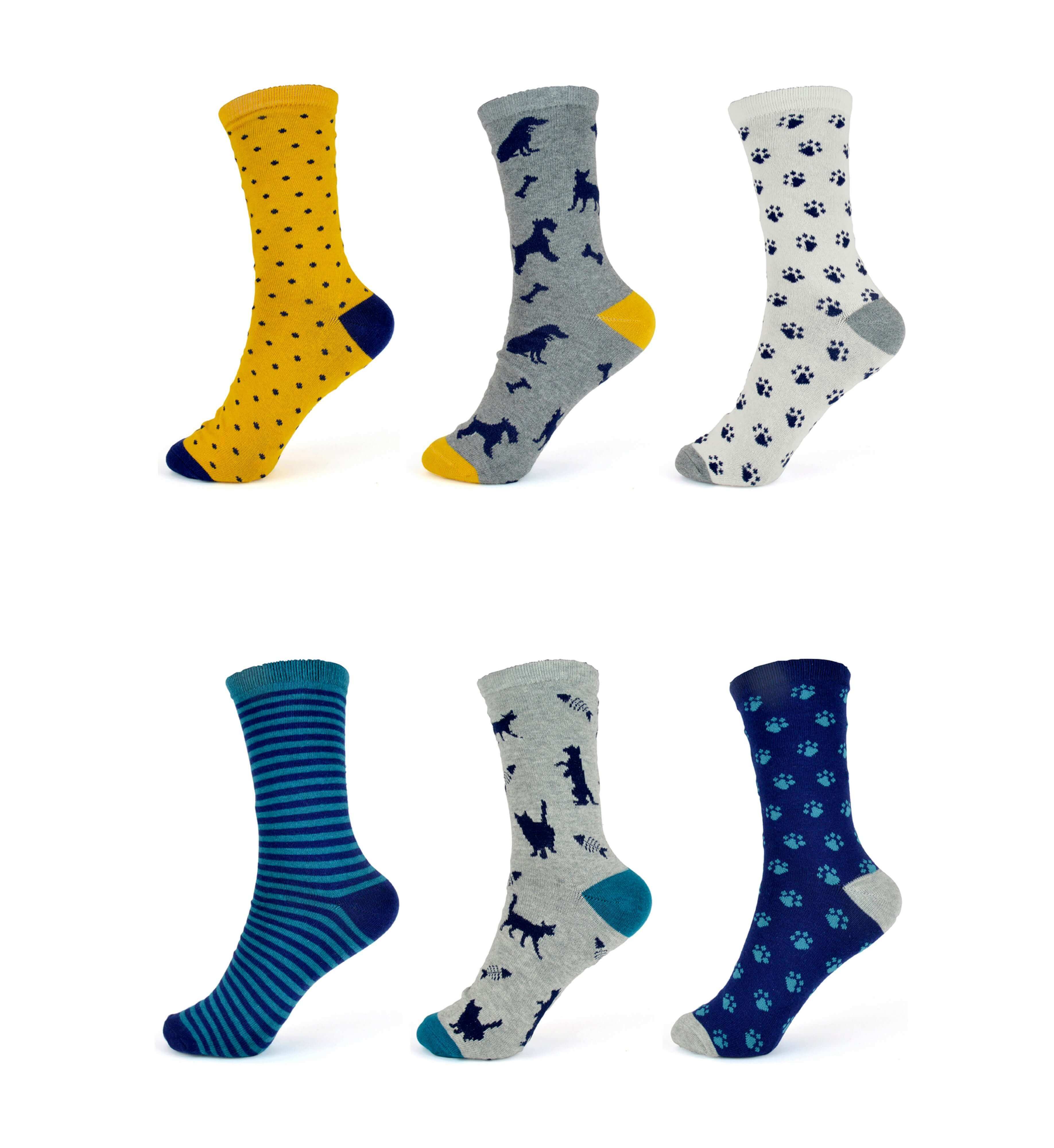 Sock Stack Womens Cotton Rich Socks 6 Pairs UK Size 4-7 Breathable Durable Reinforced Heel Toe Multipack Value - REGN
