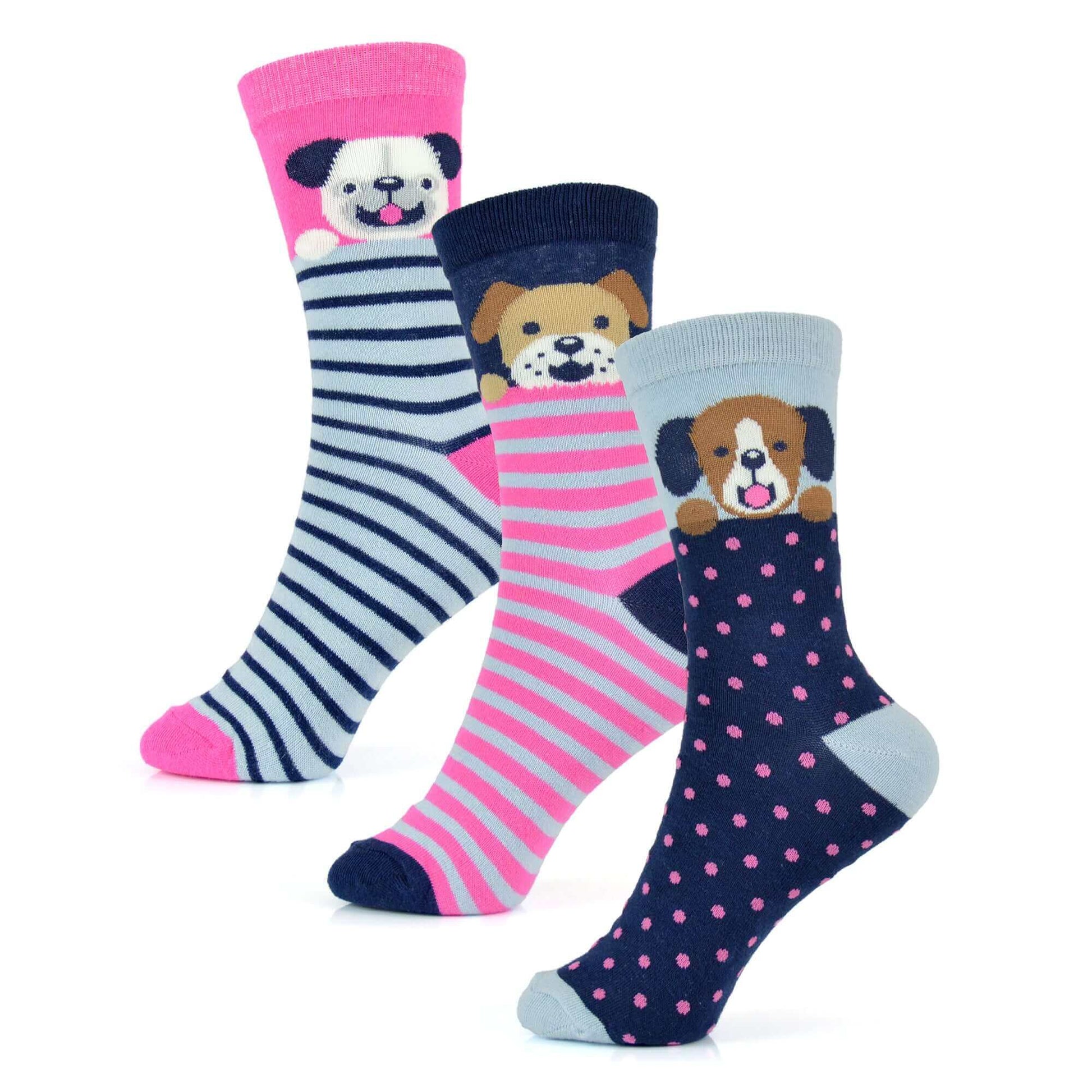Sock Stack Womens Cotton Rich Socks 6 Pairs UK Size 4-7 Breathable Durable Reinforced Heel Toe Multipack Value - REGN