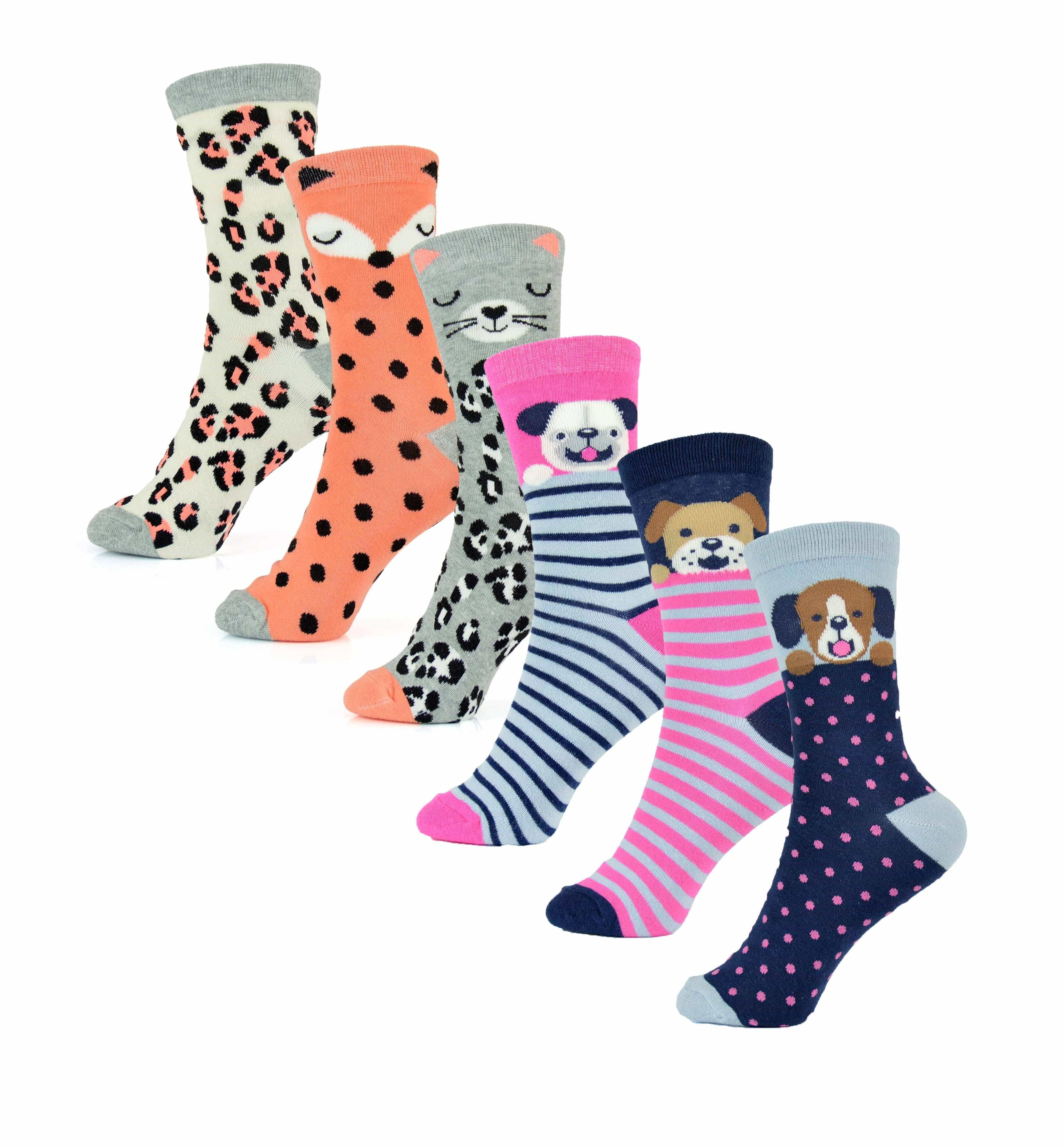 Sock Stack Womens Cotton Rich Socks 6 Pairs UK Size 4-7 Breathable Durable Reinforced Heel Toe Multipack Value - REGN
