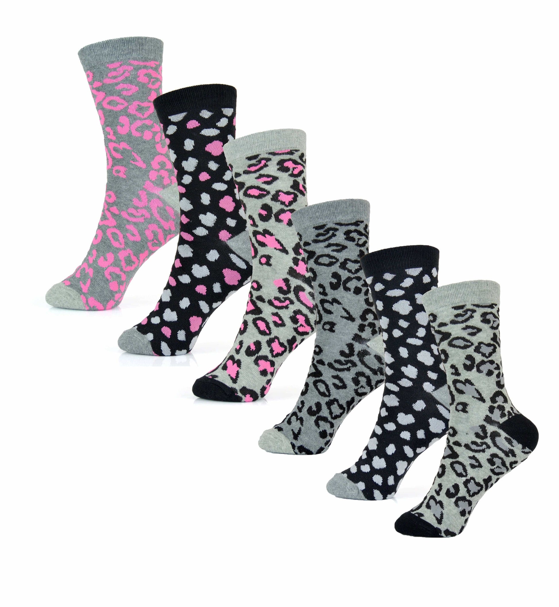 Sock Stack Womens Cotton Rich Socks 6 Pairs UK Size 4-7 Breathable Durable Reinforced Heel Toe Multipack Value - REGN