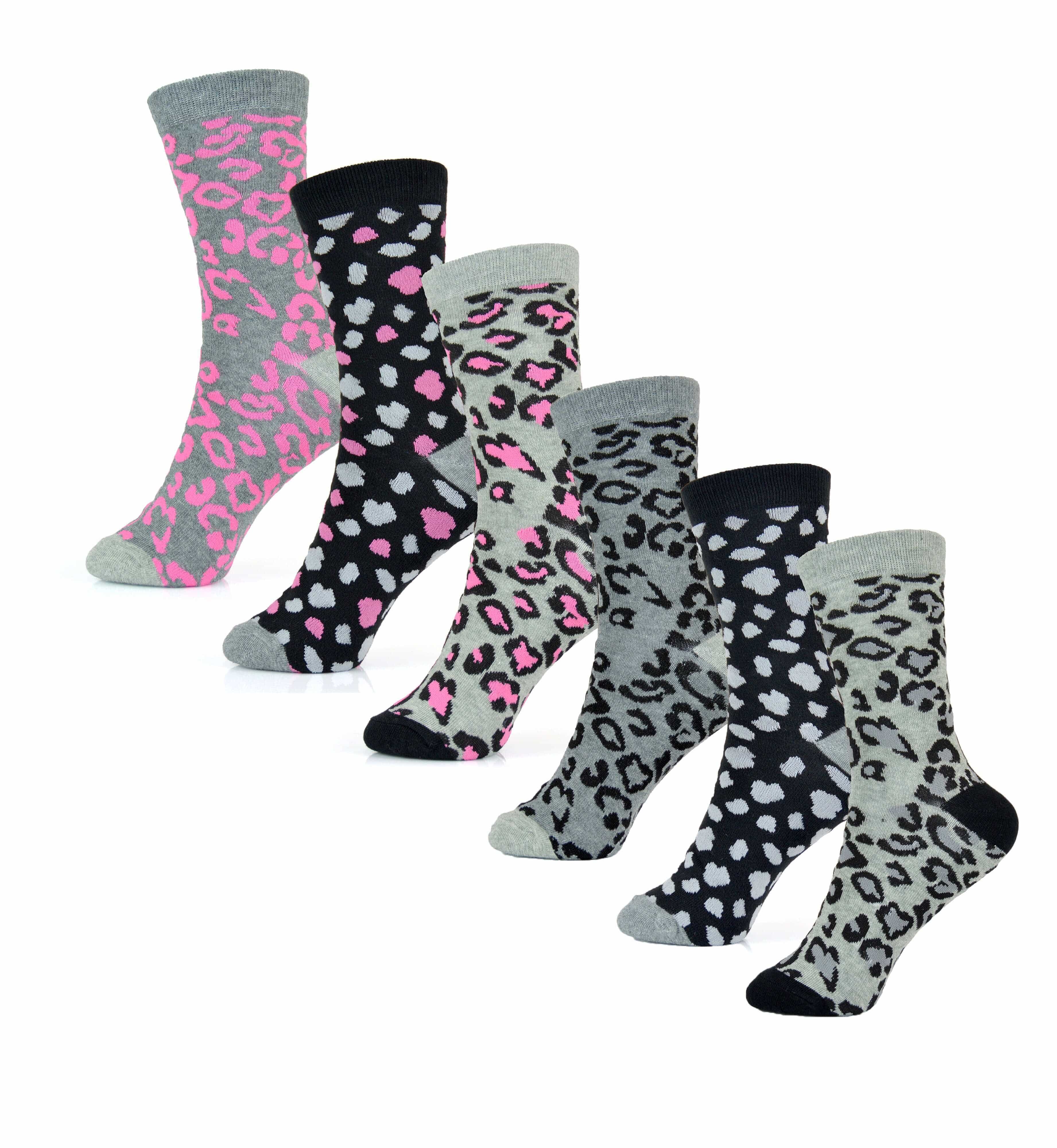 Sock Stack Womens Cotton Rich Socks 6 Pairs UK Size 4-7 Breathable Durable Reinforced Heel Toe Multipack Value - REGN