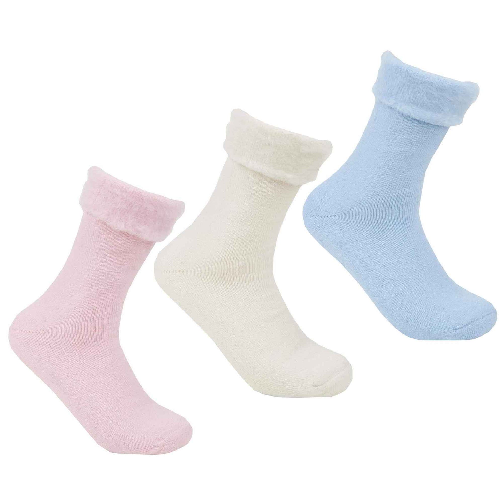 Sock Stack Womens Non Slip Thermal Bed Socks Slipper Socks With Silicone Grips UK Size 4 - REGN