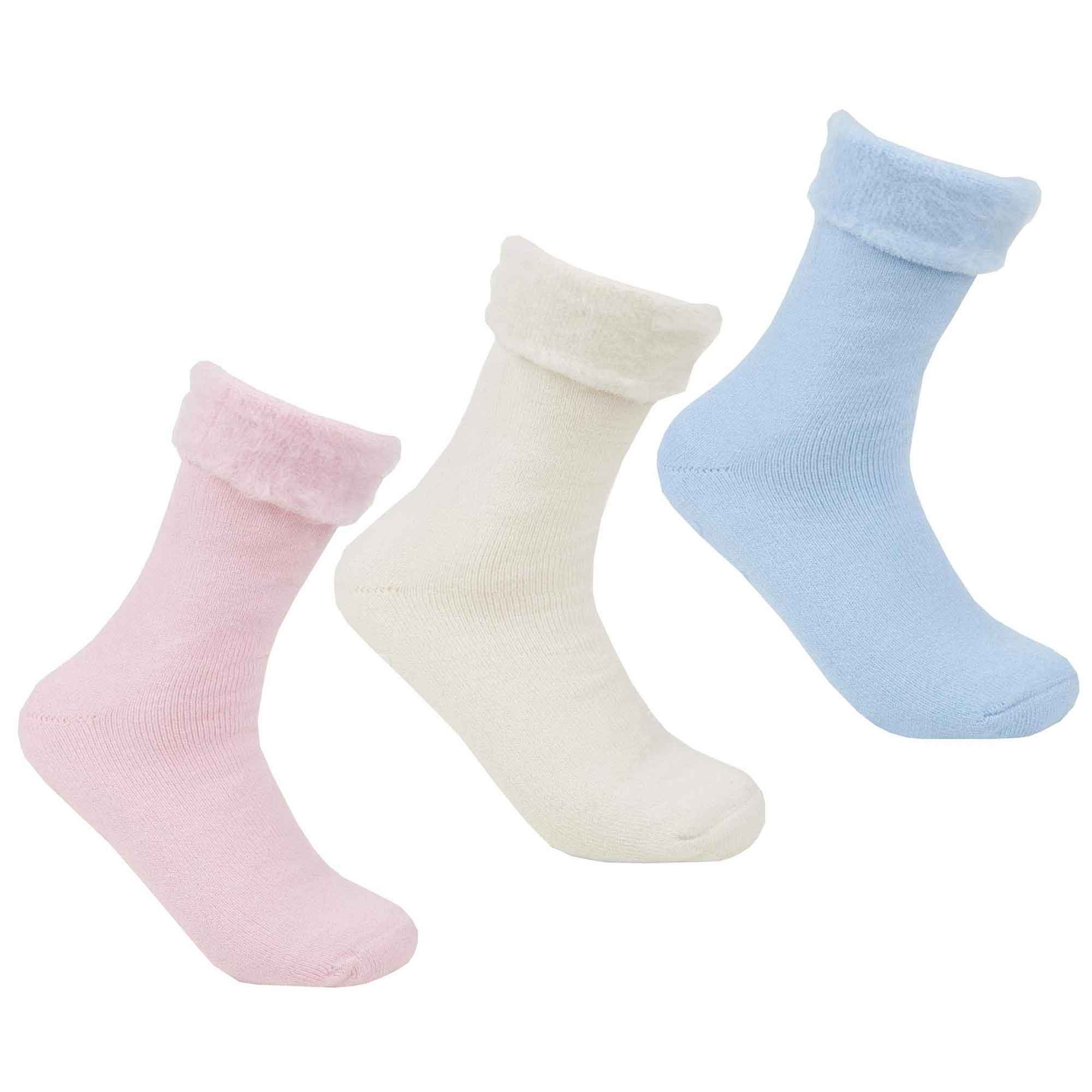 Sock Stack Womens Non Slip Thermal Bed Socks Slipper Socks With Silicone Grips UK Size 4 - REGN