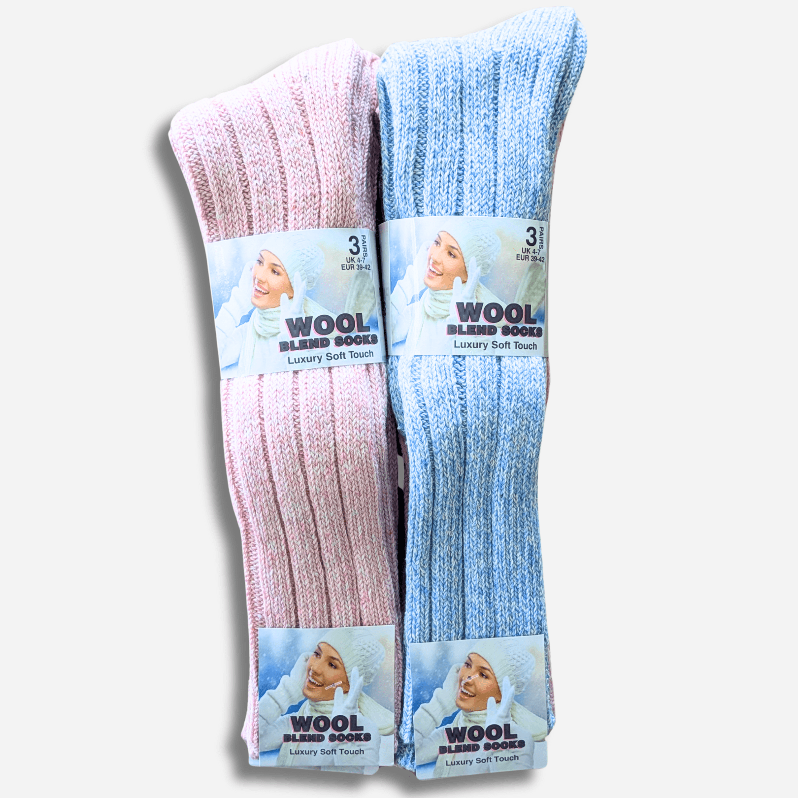 Sock Stack Womens Ultra Chunky Long Wool Thermal Socks 6 Pairs For Outdoor Activities UK - REGN