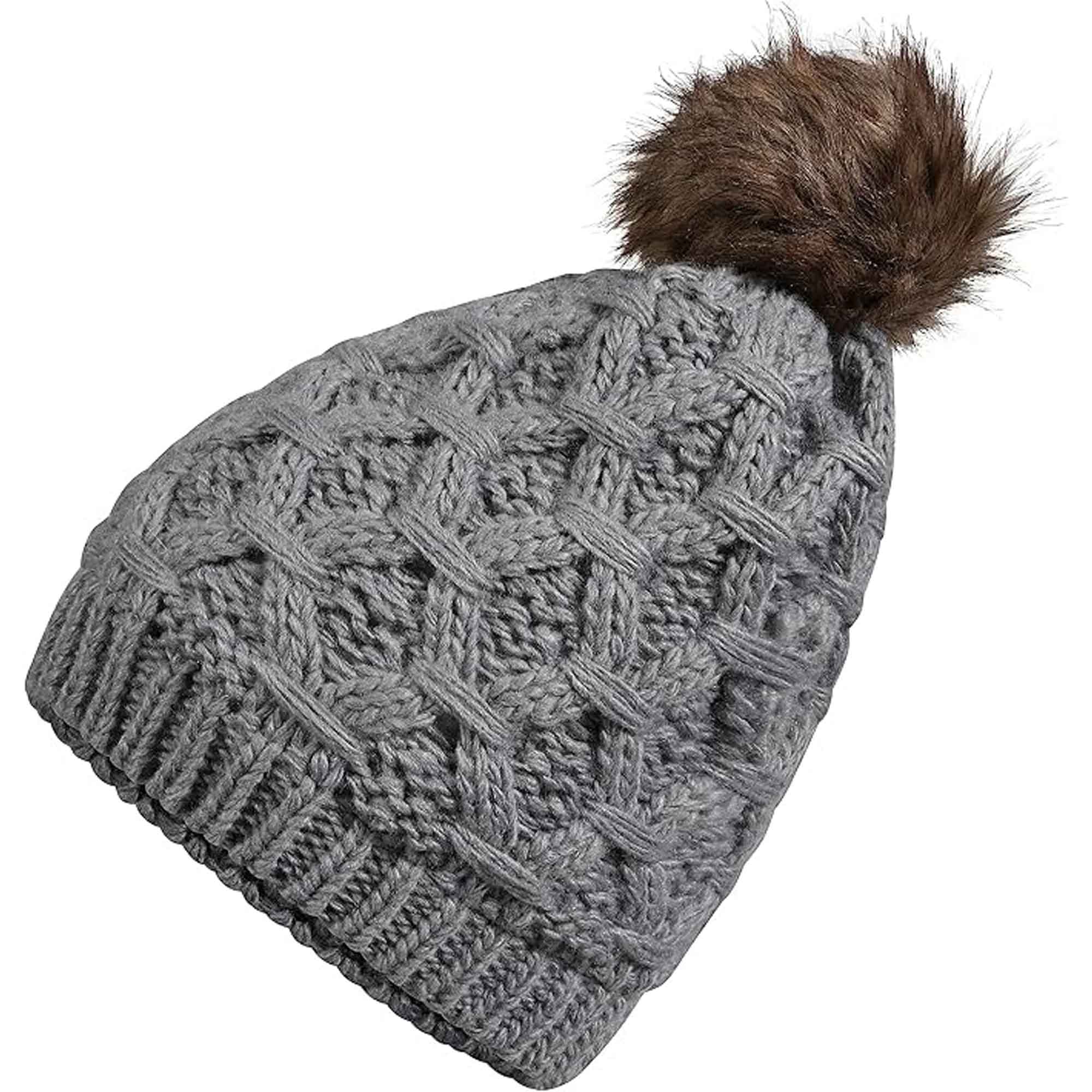 Sock Stack Womens Waterproof Thinsulate Insulated Chunky Beanie Hat With Pom Pom Cable - REGN