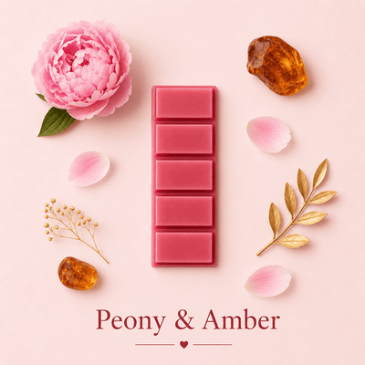 Peony & Amber wax melt snap bar