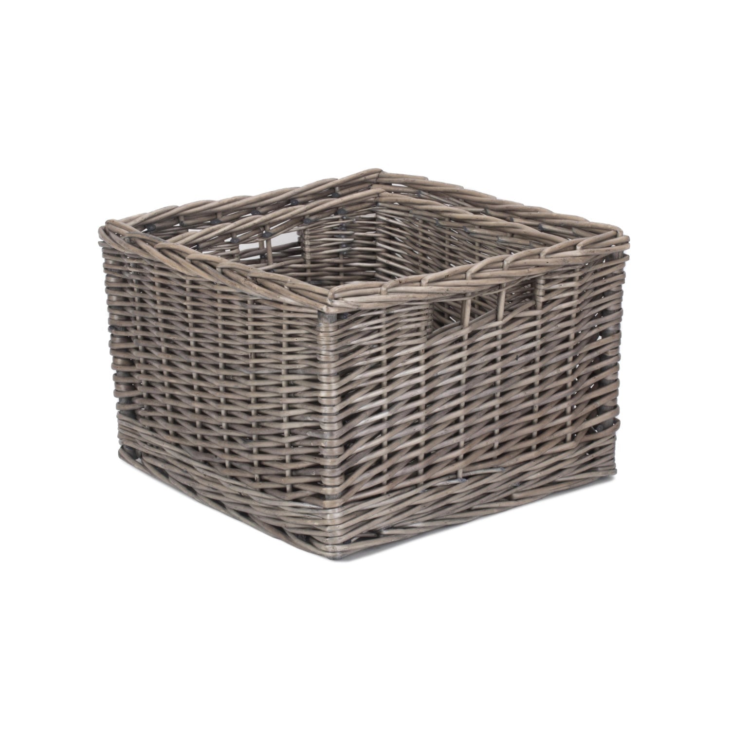 Square Antique Wash Willow Storage Basket Set 2 - REGN