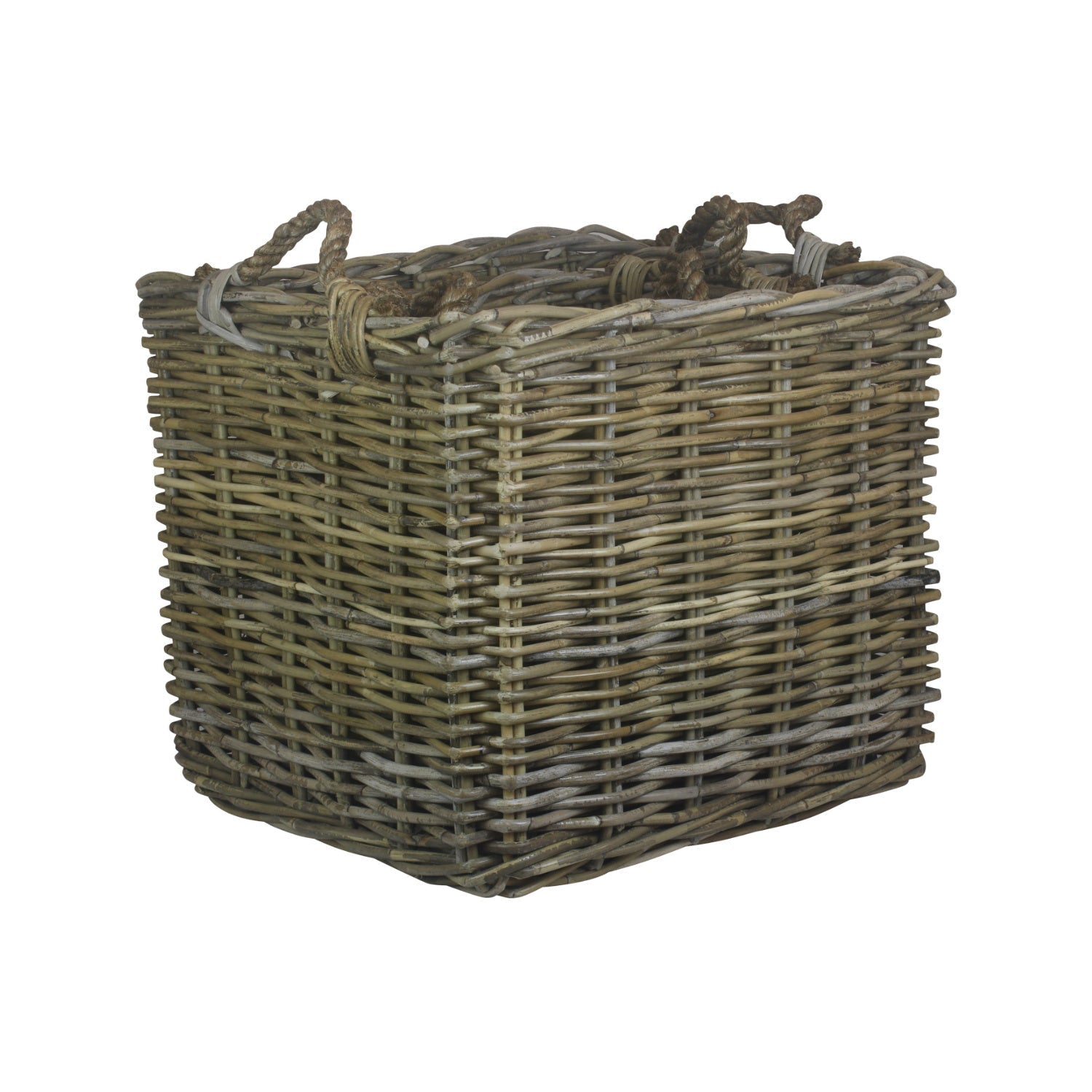 Square Grey Rattan Log Basket Set 3 - REGN