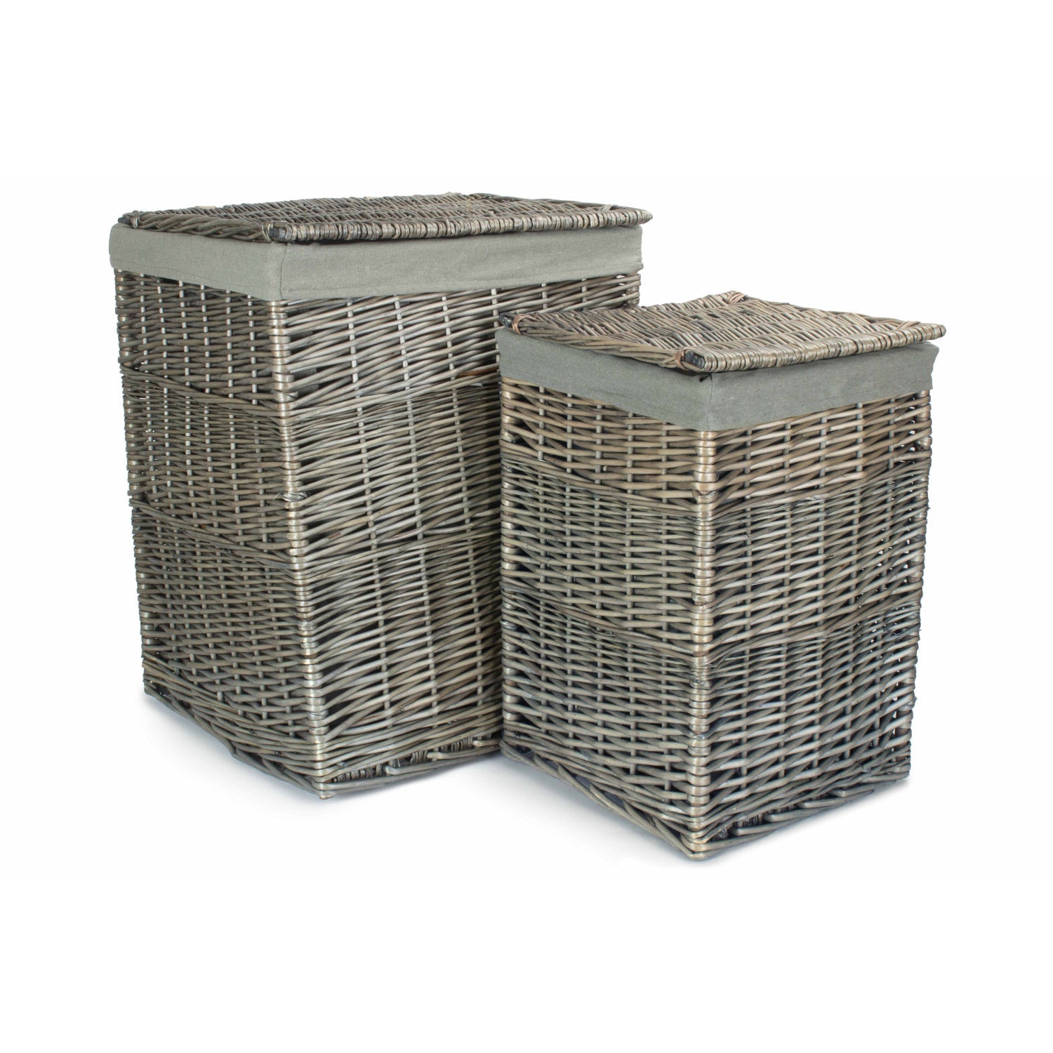 Square Laundry Basket with Grey Sage Lining Set 2 - REGN