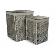 Square Laundry Basket with Grey Sage Lining Set 2 - REGN