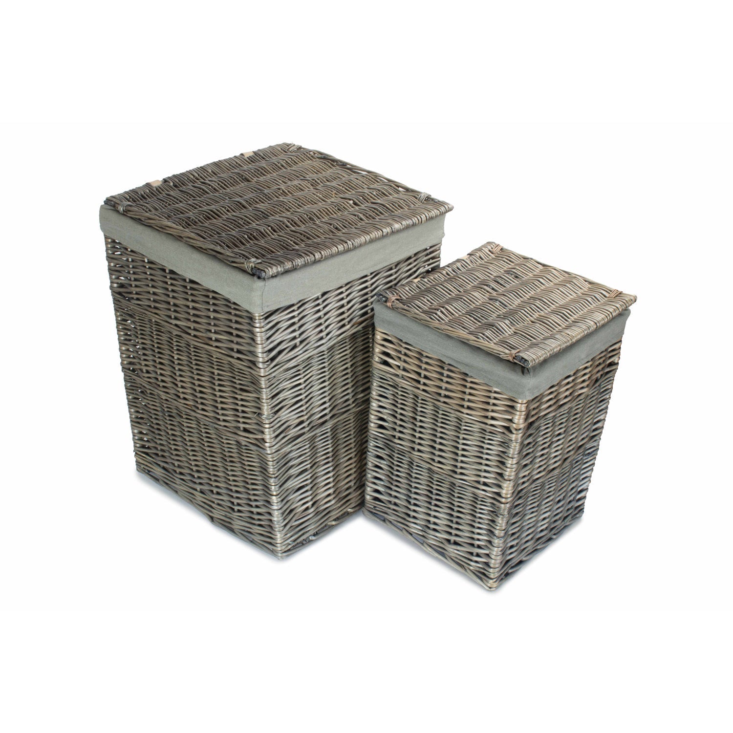 Square Laundry Basket with Grey Sage Lining Set 2 - REGN