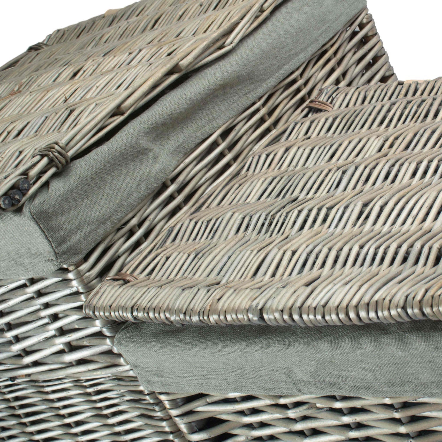 Square Laundry Basket with Grey Sage Lining Set 2 - REGN