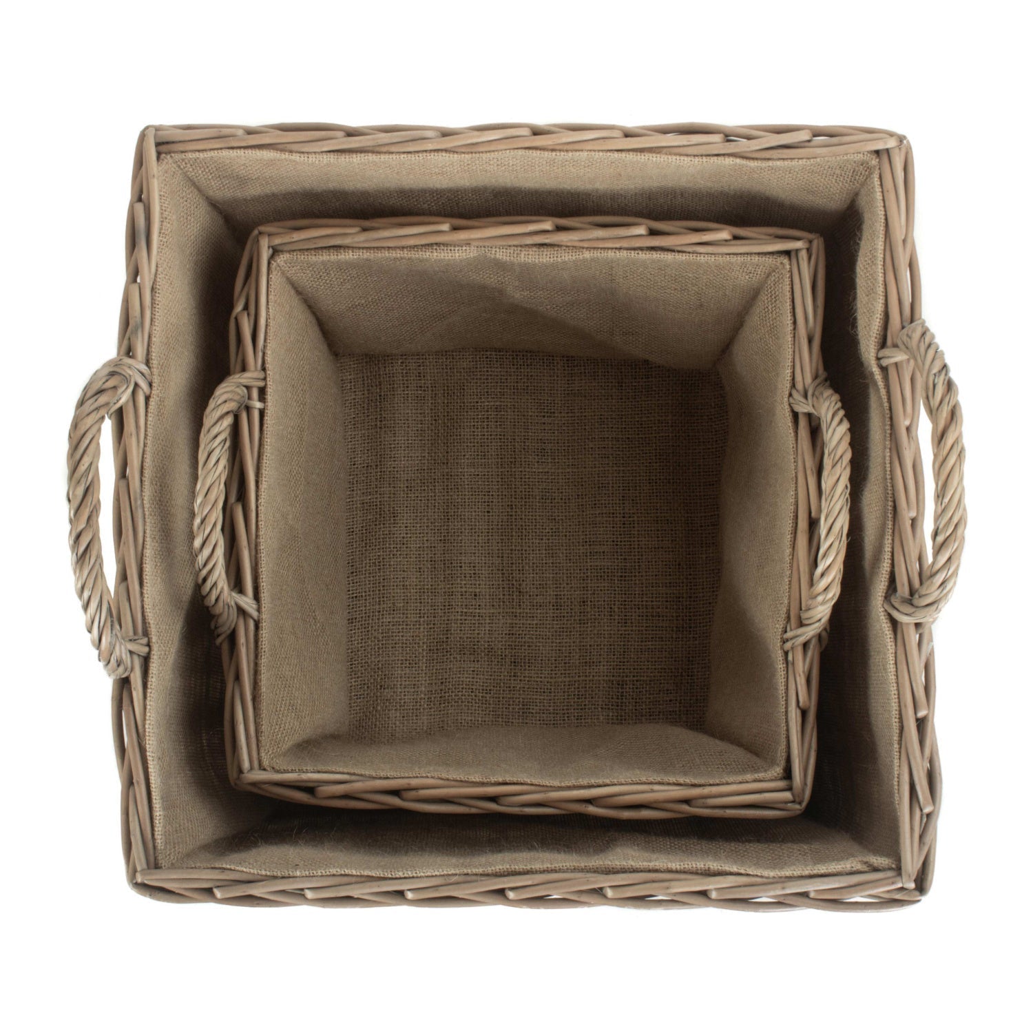 Square Lined Wicker Log Storage Basket Set 2 - REGN