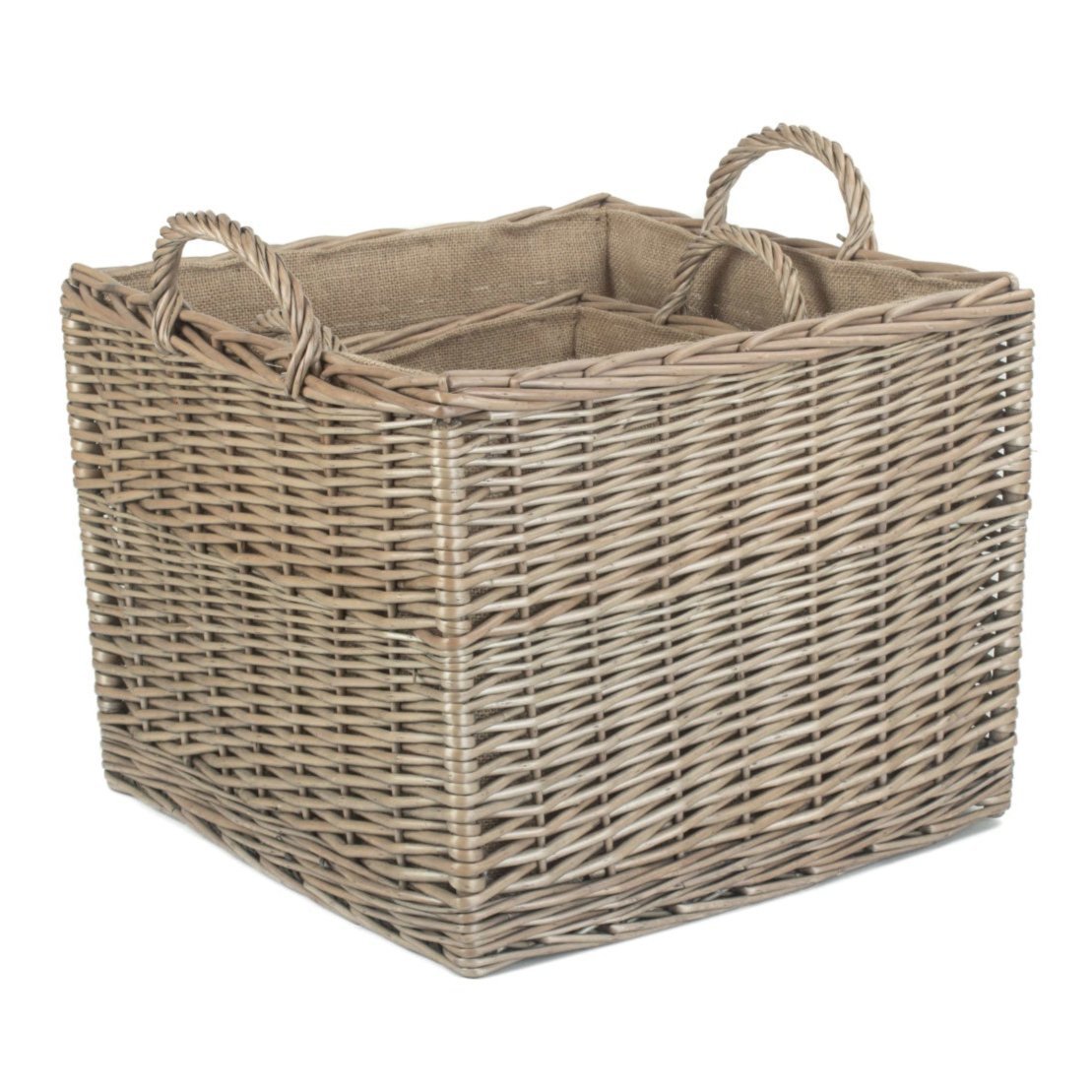 Square Lined Wicker Log Storage Basket Set 2 - REGN