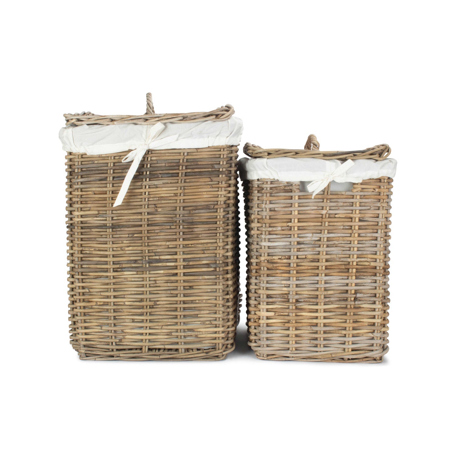 Square Rattan Laundry Hamper Basket Set 2 - REGN