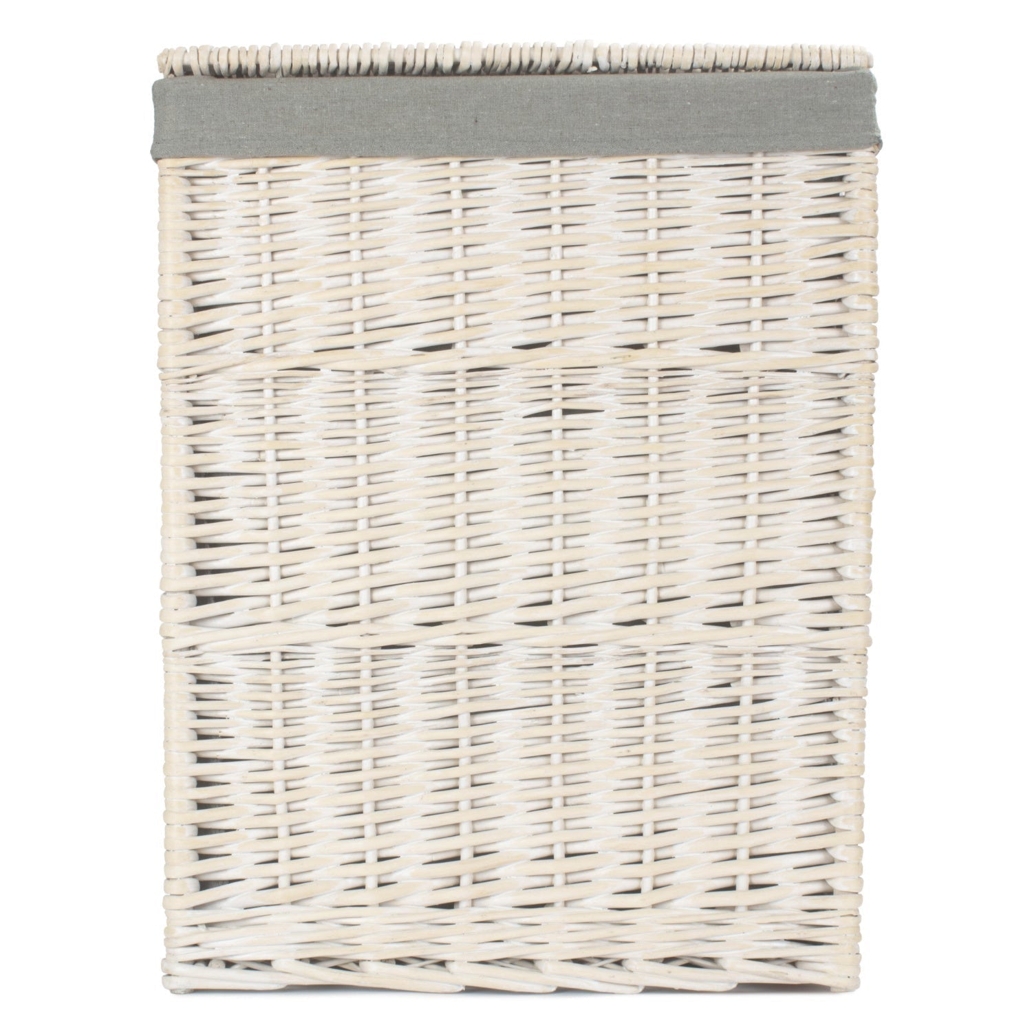 Square White Wash Laundry Hamper with Grey Sage Lining - Large - REGN