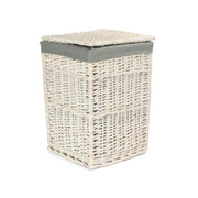Square White Wash Laundry Hamper with Grey Sage Lining - Small - REGN