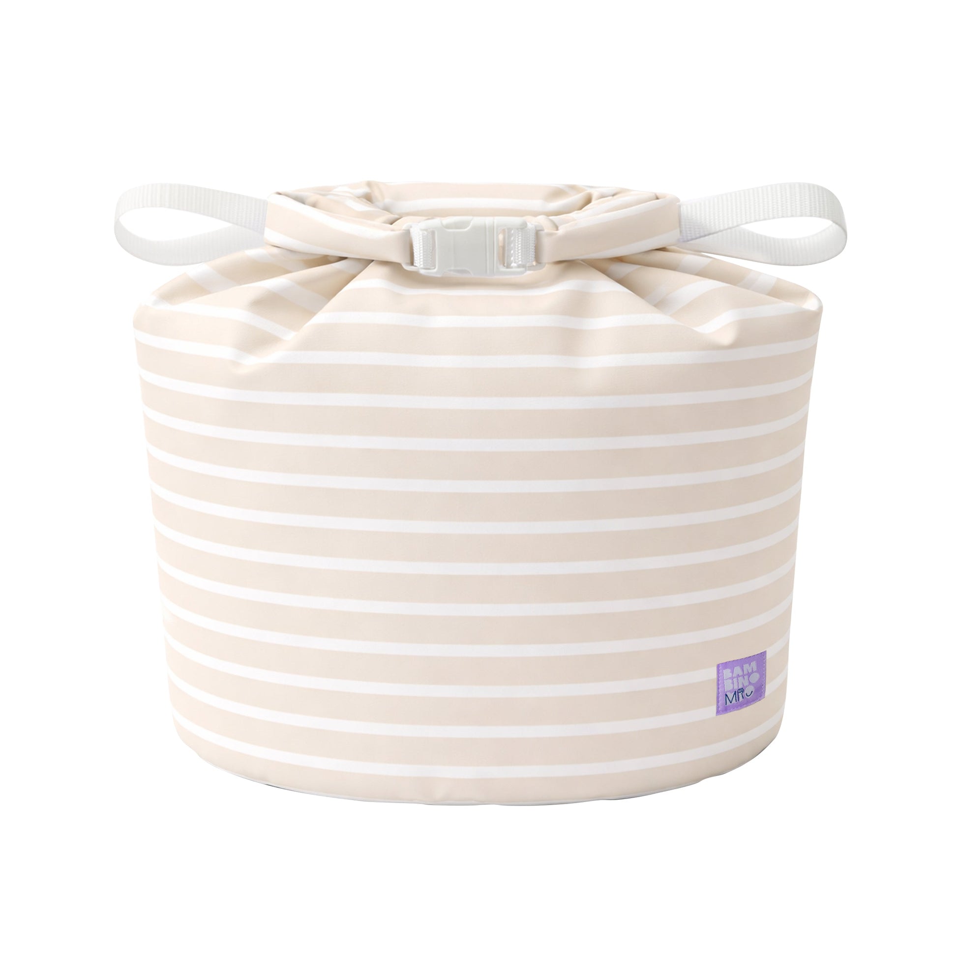 Stay-At-Home Waterproof Wet Nappy Bag in Neutral Stripe - REGN