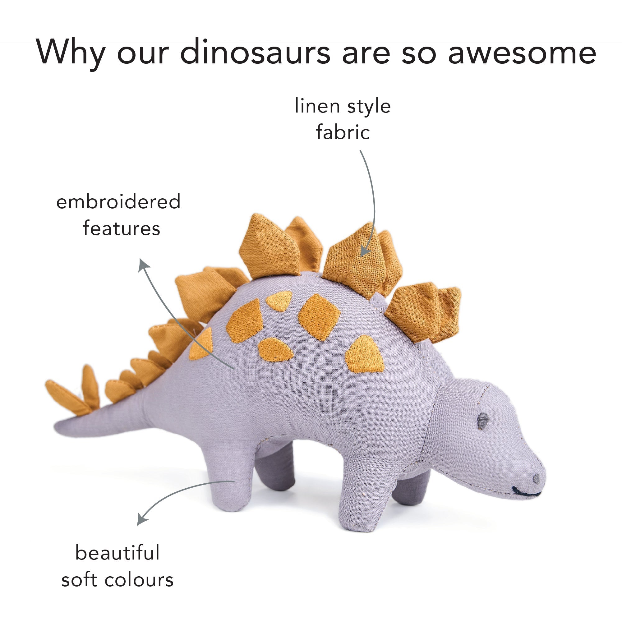 Steggy Linen Dinosaur Toy - REGN