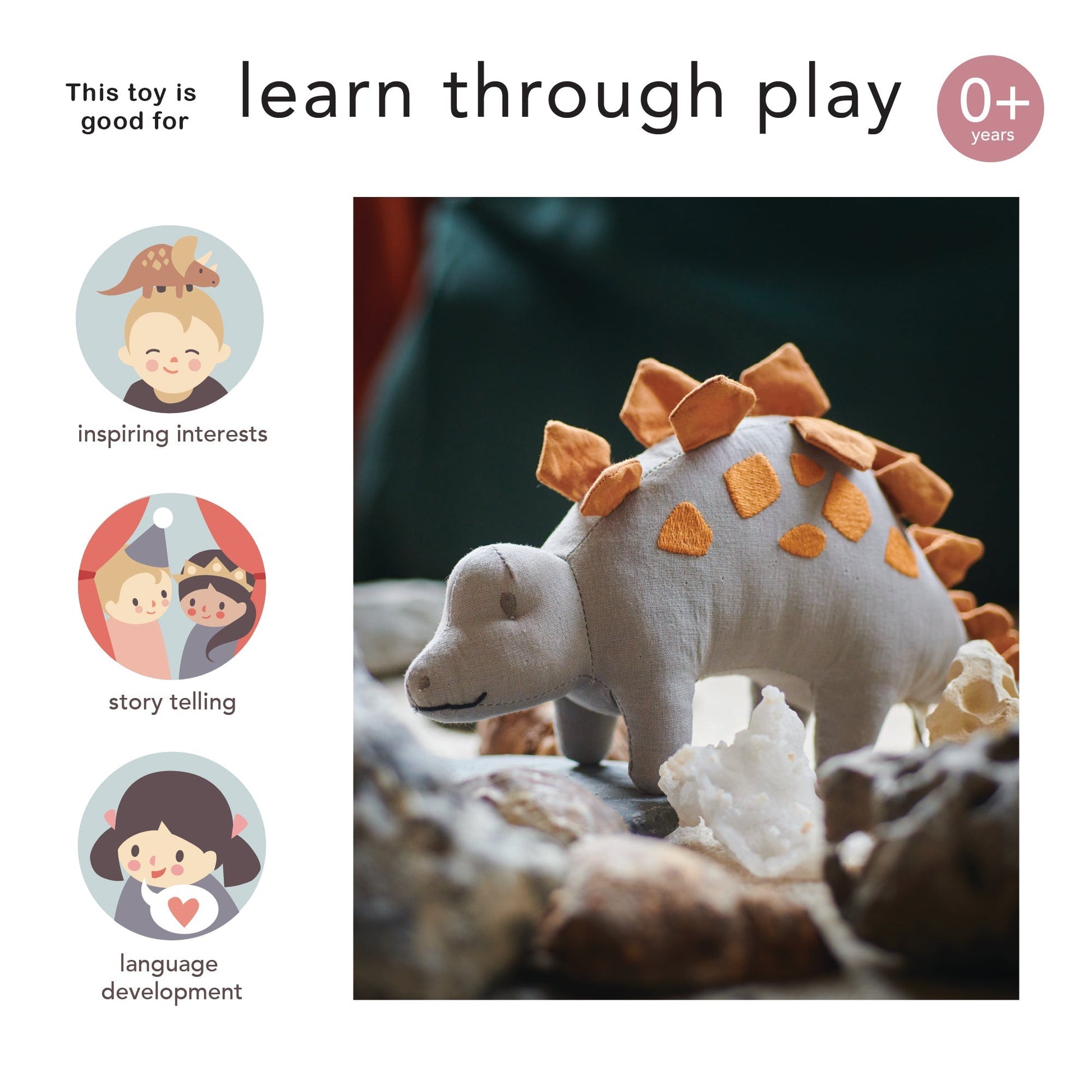 Steggy Linen Dinosaur Toy - REGN