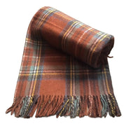 Stewart Royal Antique Recycled Wool Blanket in Soft Tartan Check - REGN