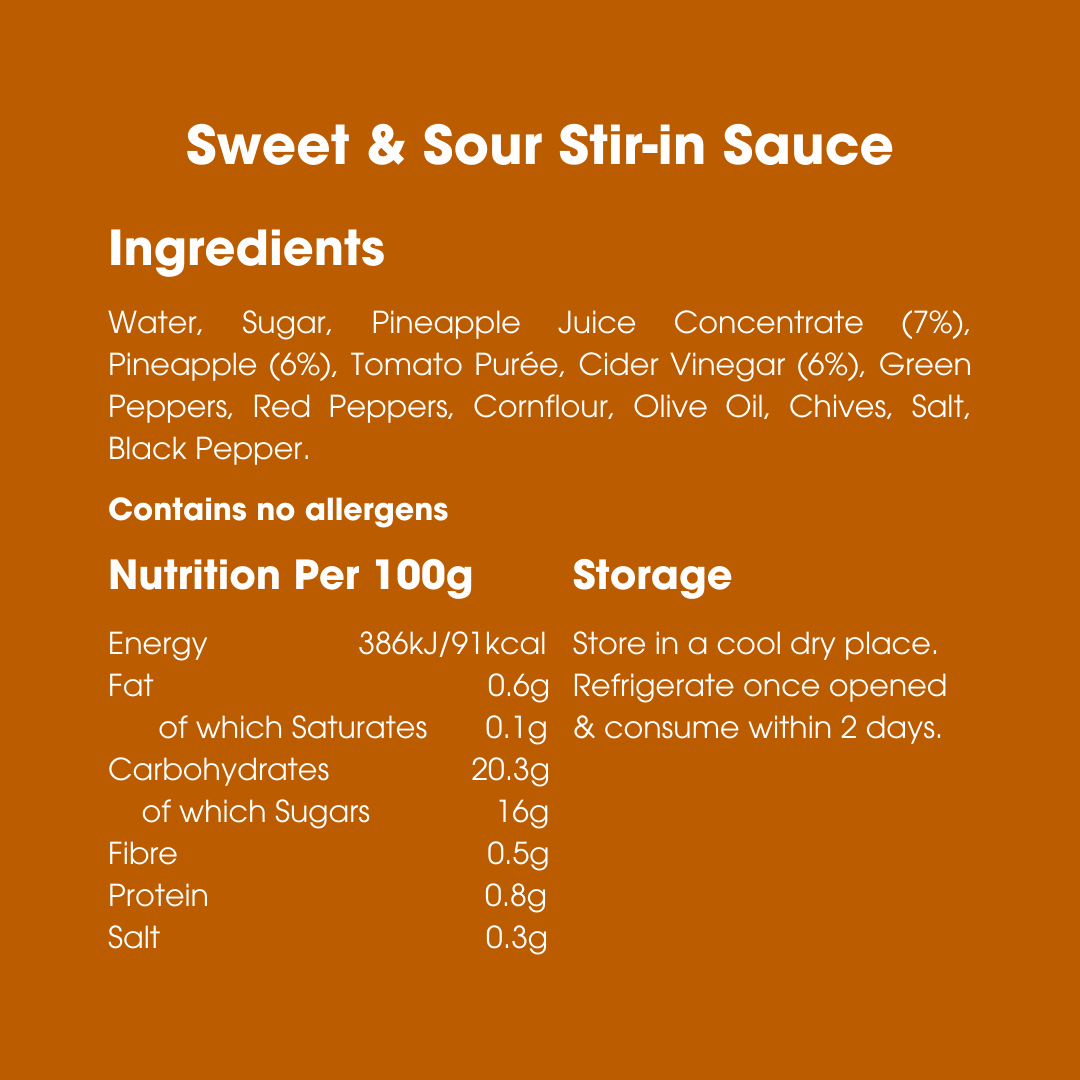 Sweet & Sour Stir - in Sauce 260g – Low FODMAP, Gluten Free & Vegan - REGN