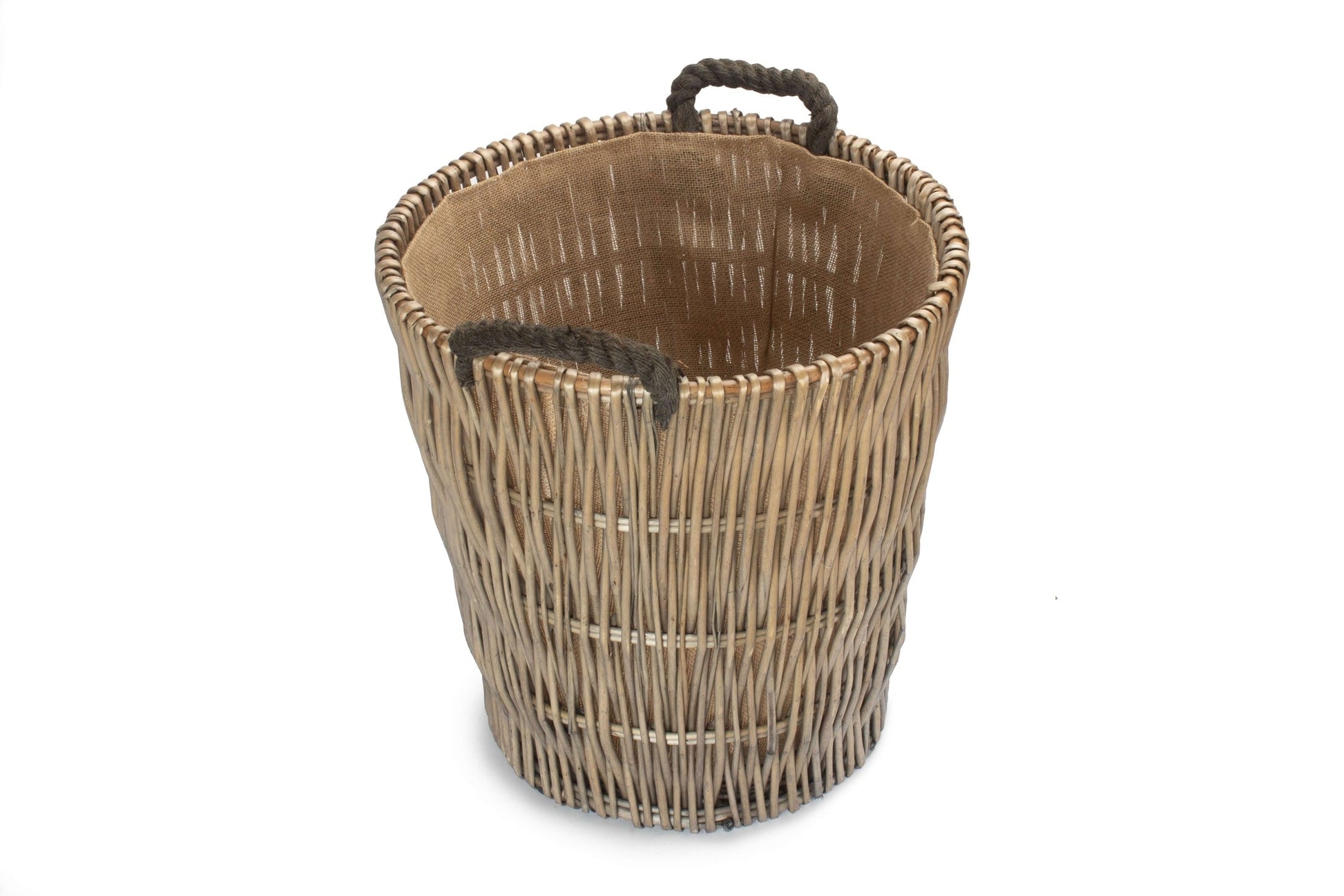 Tall Round Grey Log Basket - REGN