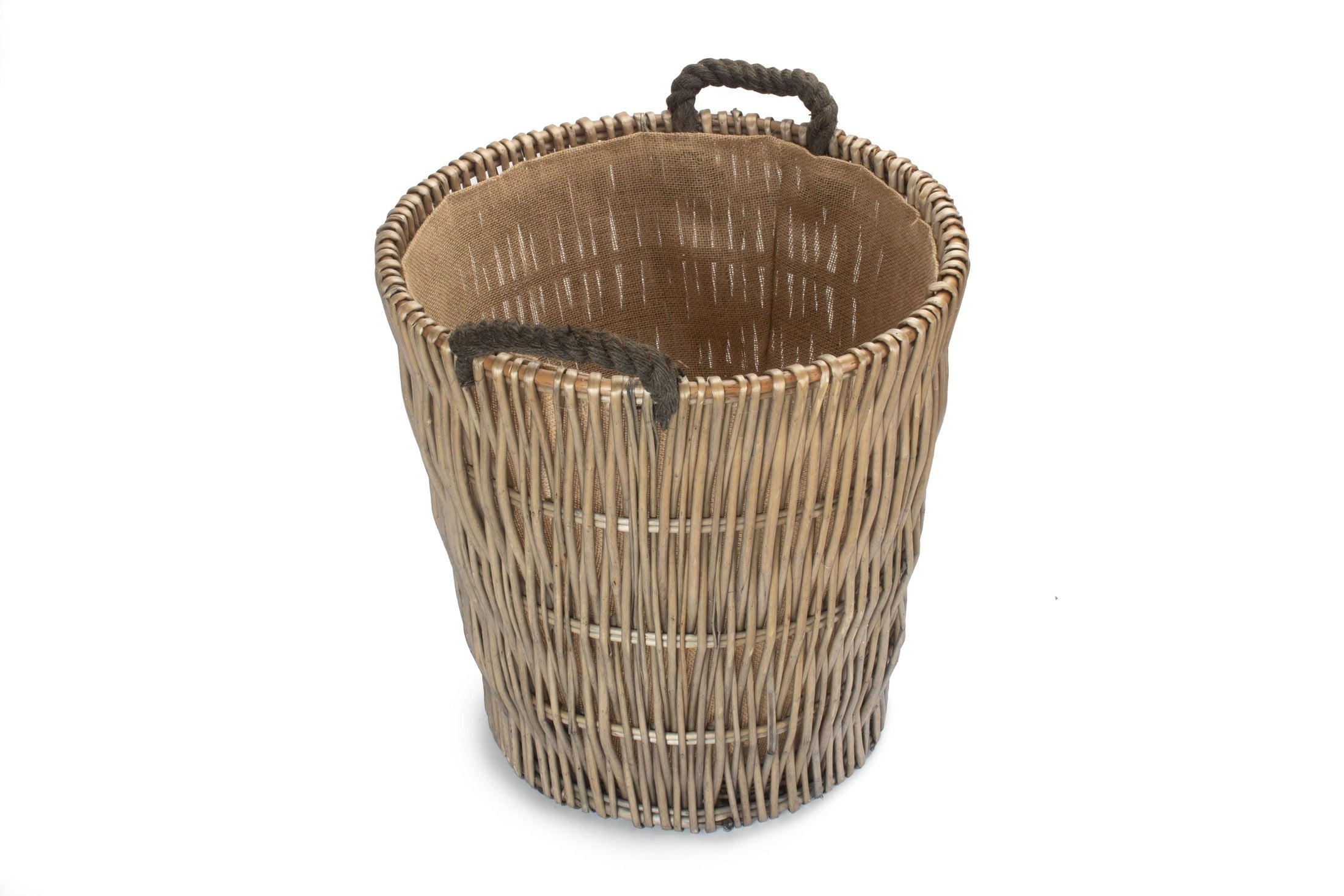Tall Round Grey Log Basket - REGN