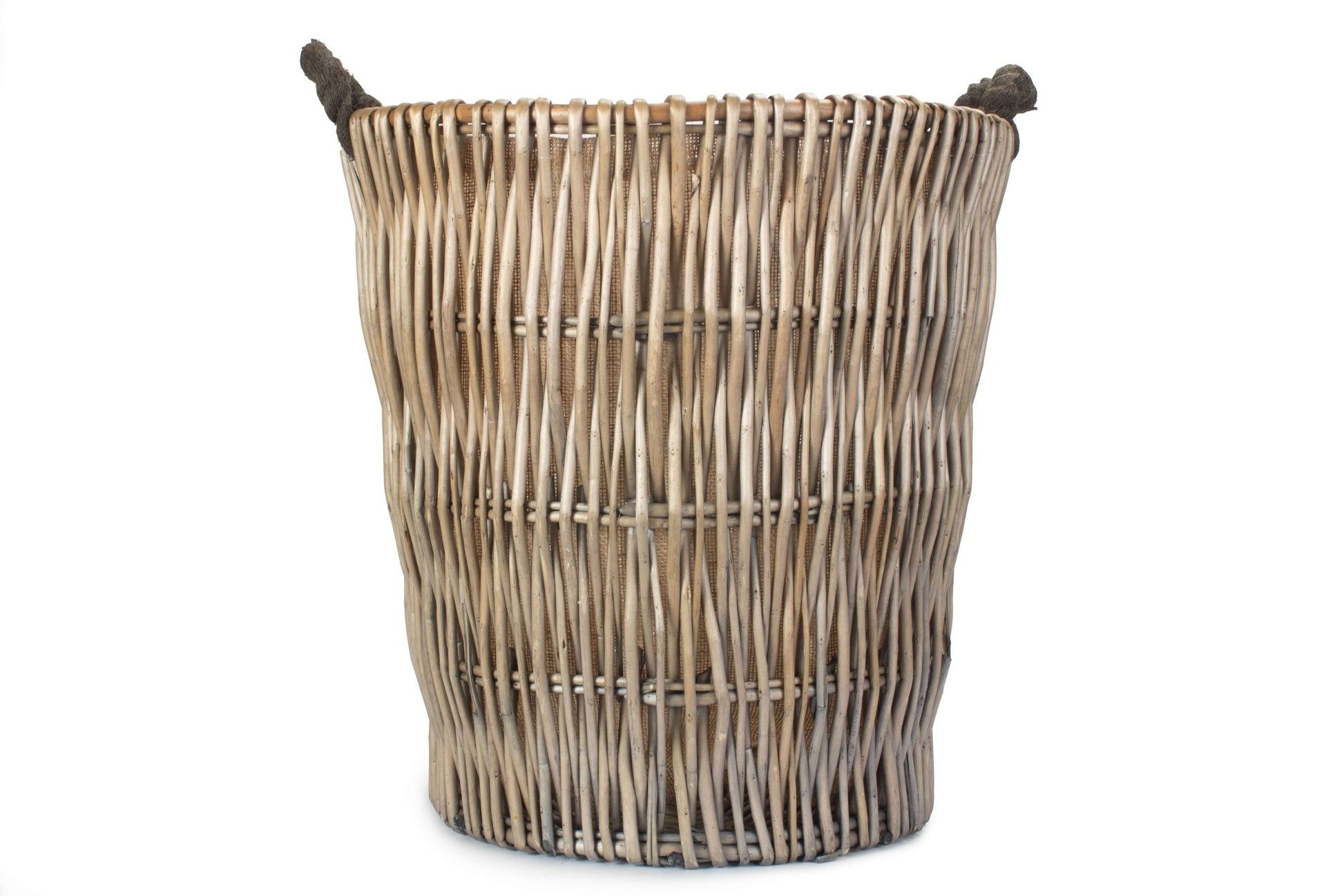 Tall Round Grey Log Basket - REGN