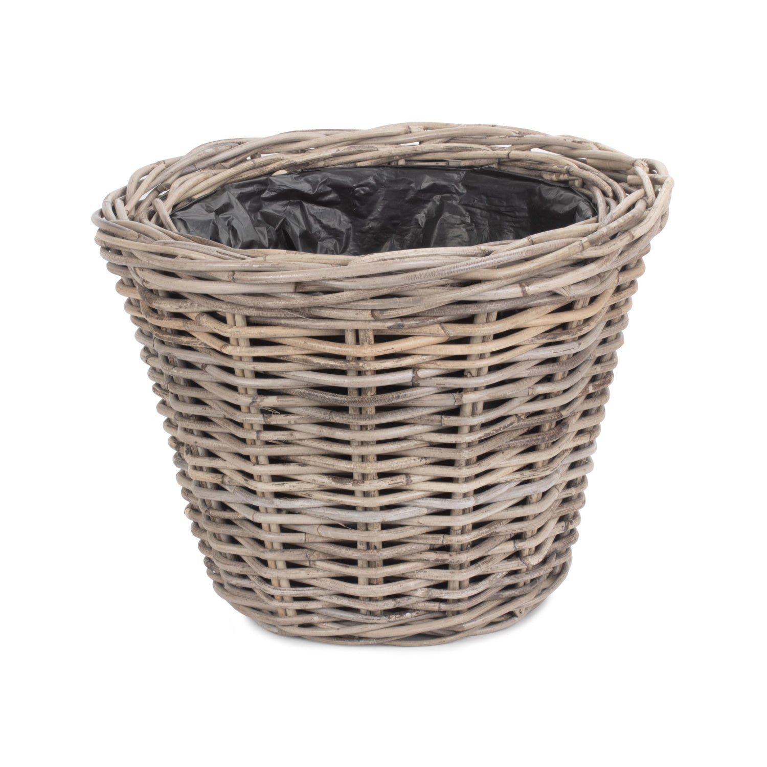 Tapered Rattan Round Planter With Plastic Lining Set 2 - REGN