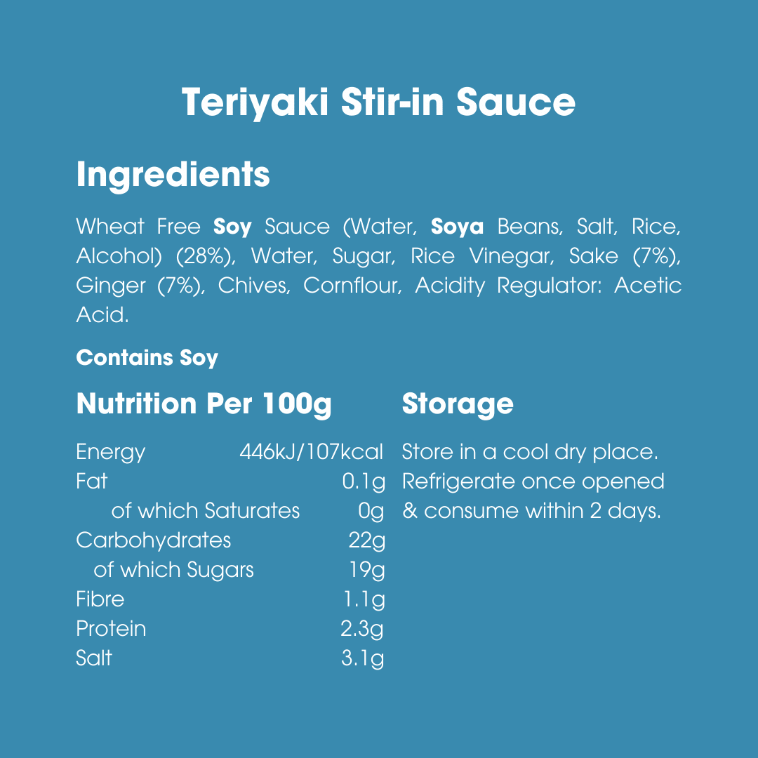 Teriyaki Stir - in Sauce 260g – Gluten Free, Vegan & Low FODMAP Japanese Style Sauce - REGN