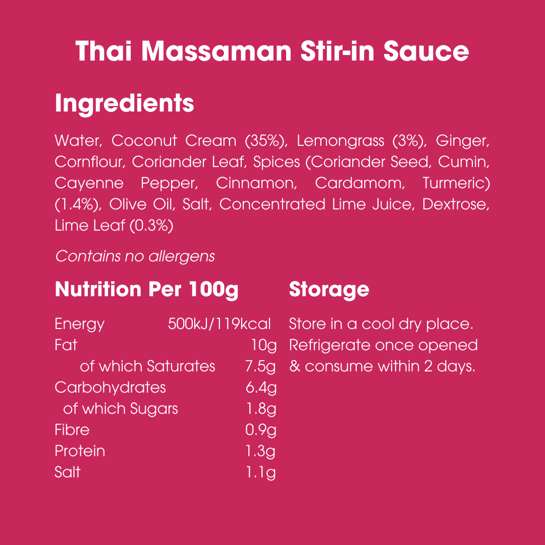Thai Massaman Stir - in Sauce 260g – Low FODMAP, Gluten Free & Vegan - REGN